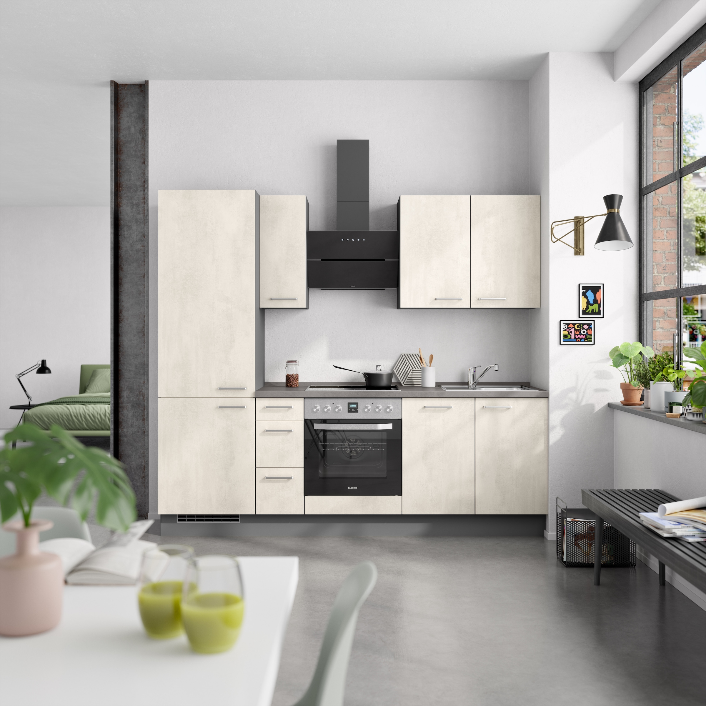 nobilia® Küchenzeile »"Riva II"« vormontiert, Ausrichtung wählbar, Breite 240 cm, wahlw. mit E-Geräten