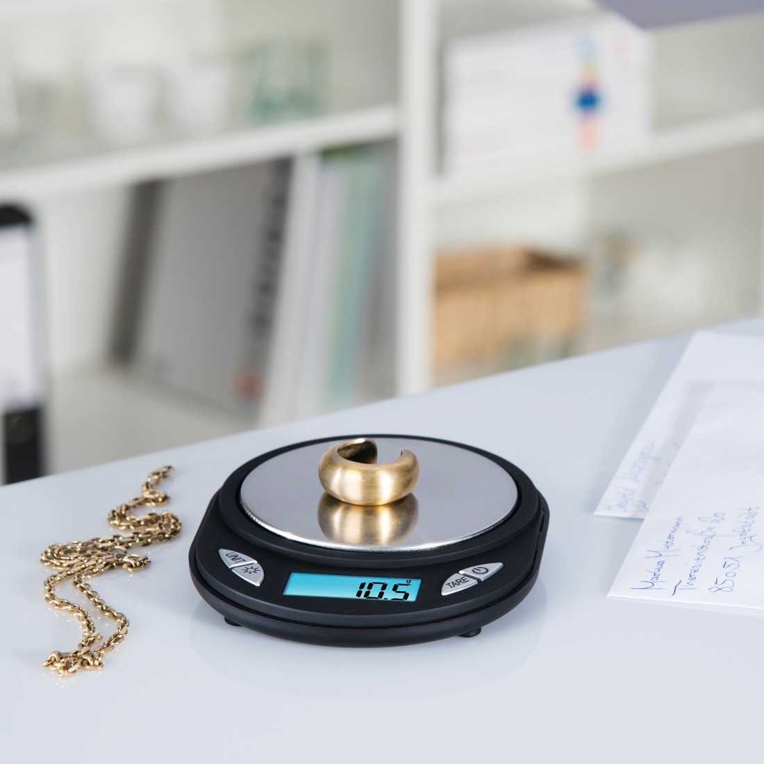 Xavax Feinwaage »Digitale Feinwaage "Jewel"«, Genauigkeit auf 0,1 g, Schutzdeckel als Waagschale, 6 Wiegeeinheiten