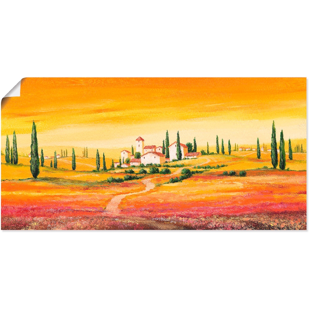 Artland Wandbild »Traumhafte toskanische Landschaft«, Europa, (1 St.)