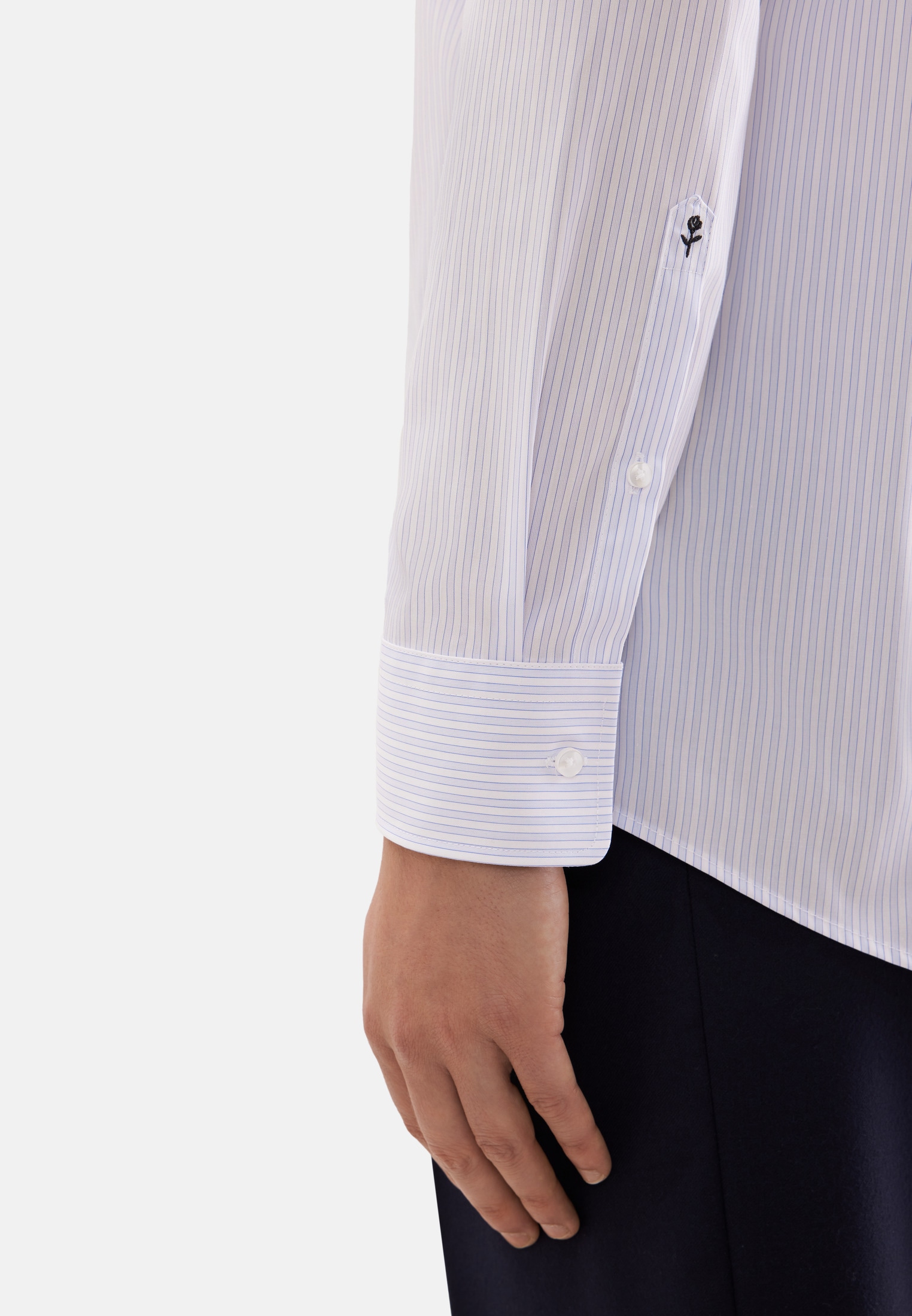seidensticker Businesshemd »Schwarze Rose« Regular 1/1 Kentkragen Gestreift