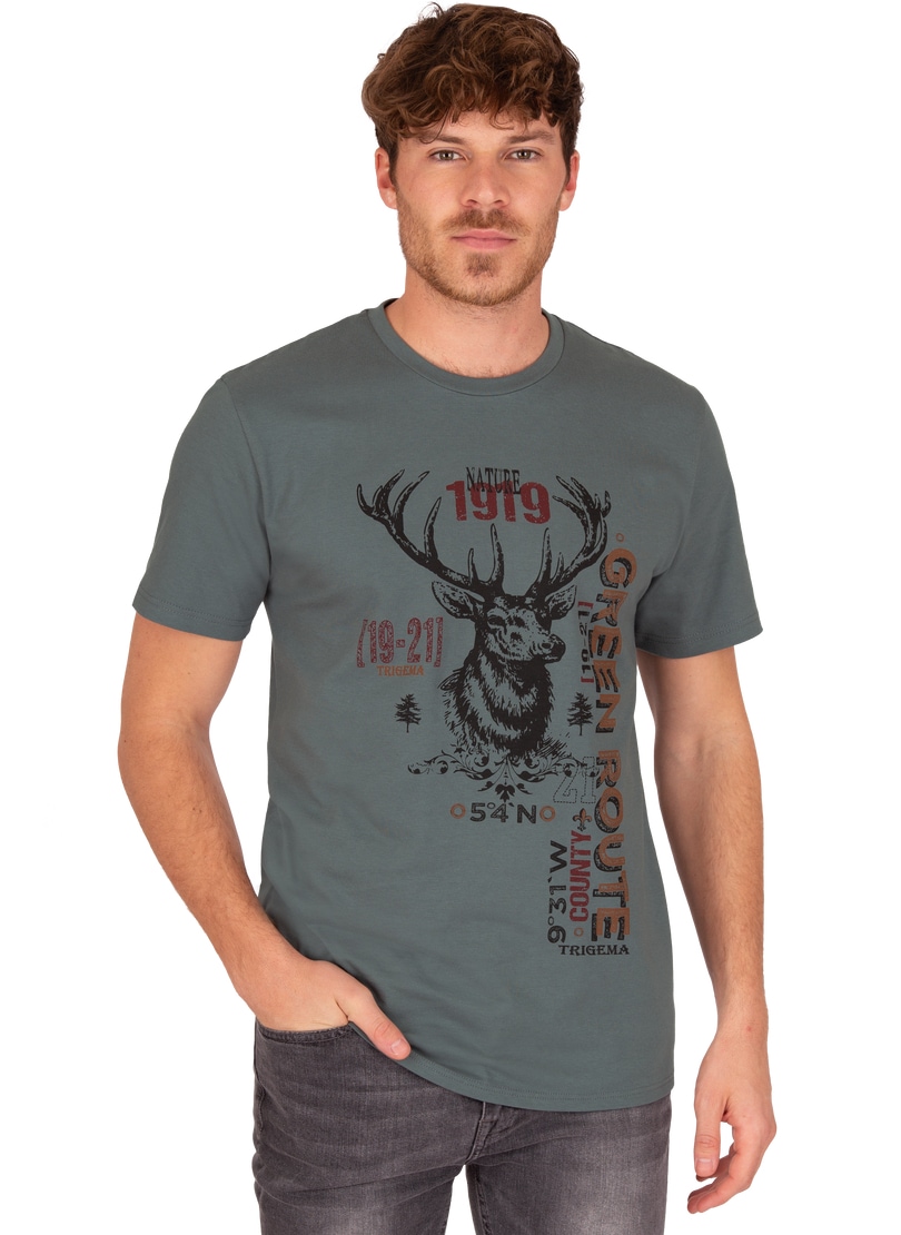 Trigema T-Shirt "TRIGEMA T-Shirt in Öko-Qualität mit Hirsch-Motiv" günstig online kaufen