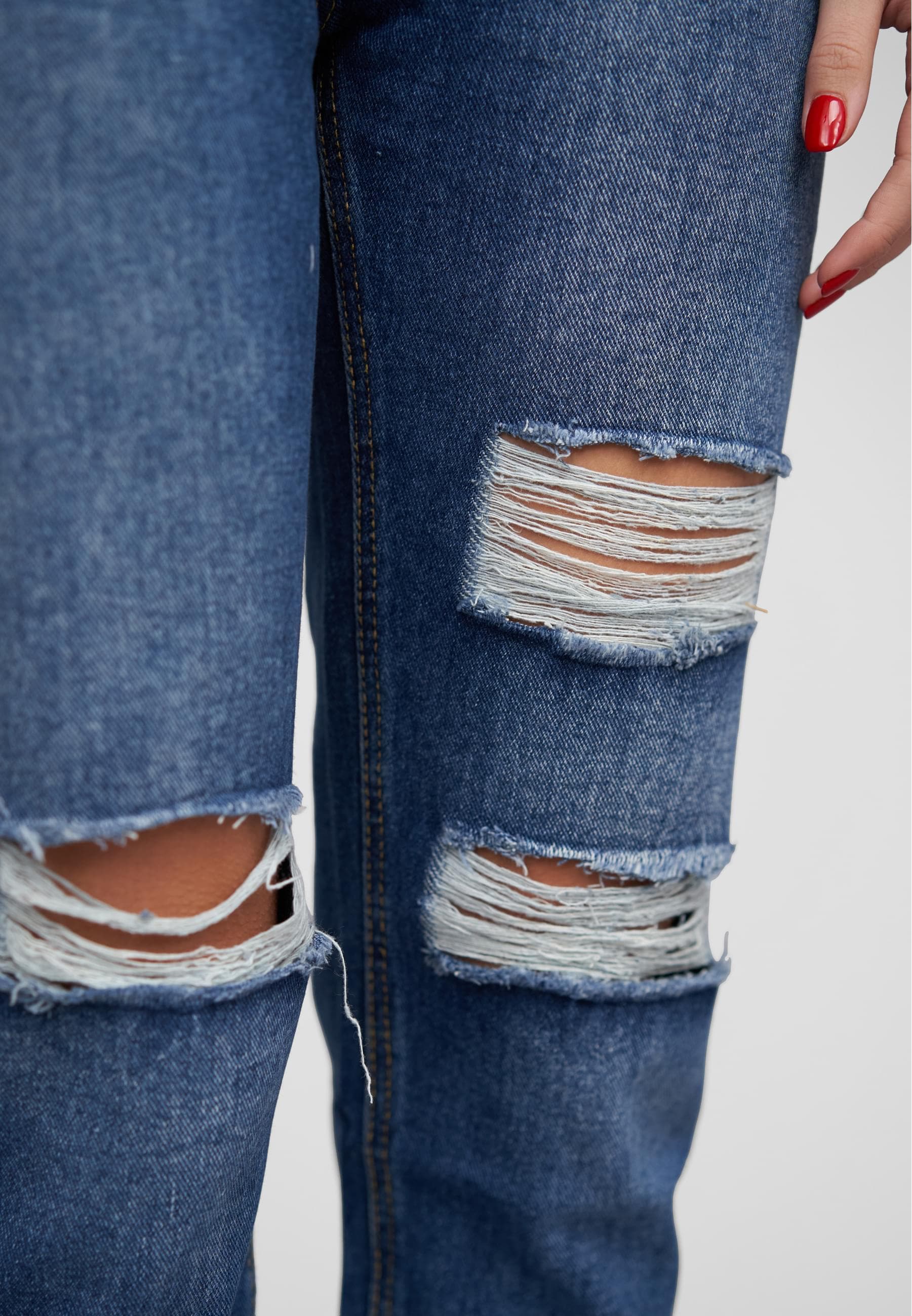 CLOUD 5IVE Bequeme Jeans »CLOUD 5IVE High-Waist Boyfriend Destroyed Jeans Hose 5-Pockets«