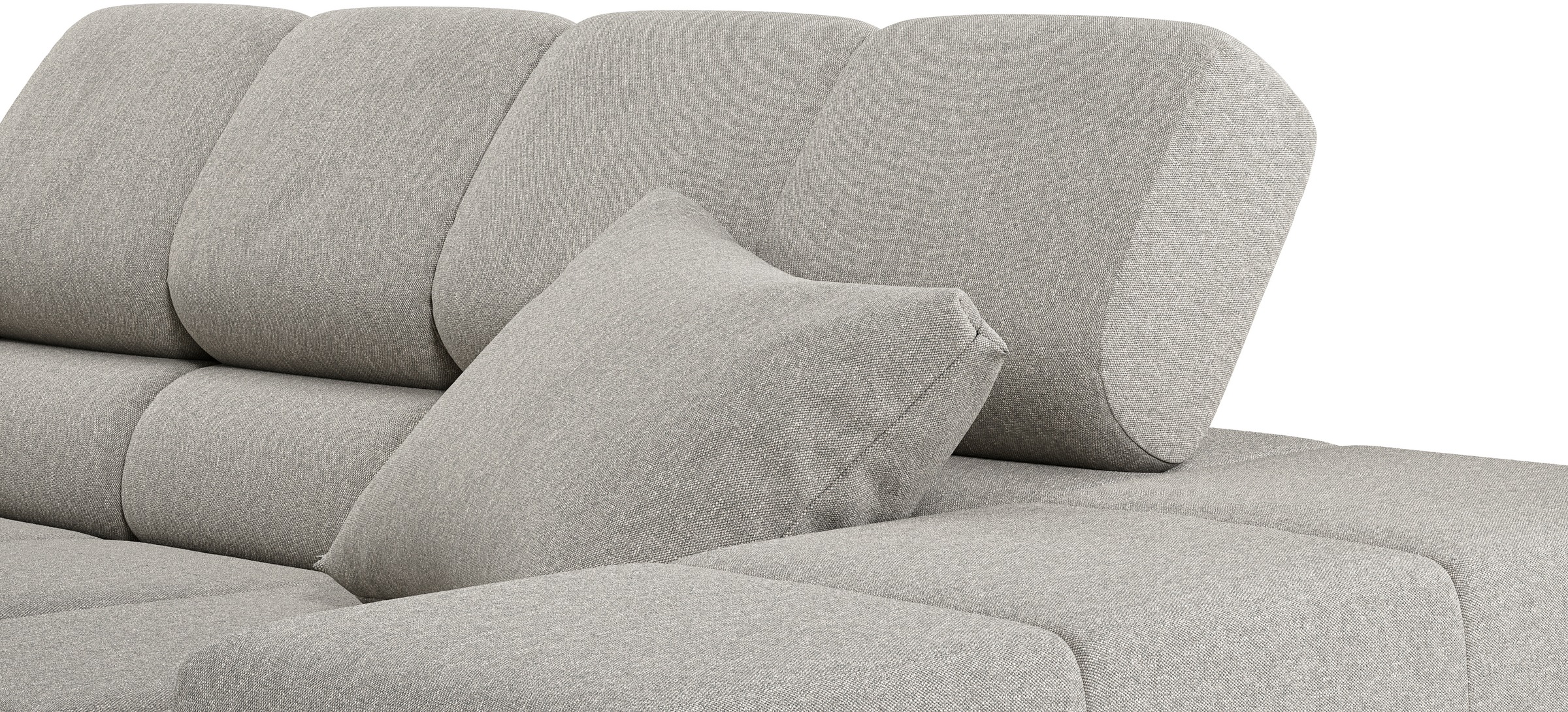 INOSIGN Ecksofa »Ancona incl. Kopfteilverstellung, Zierkissen Breite 319cm, L-Form«, wahlweise motorische Sitztiefenverstellung, auch in Cord + Easy Care