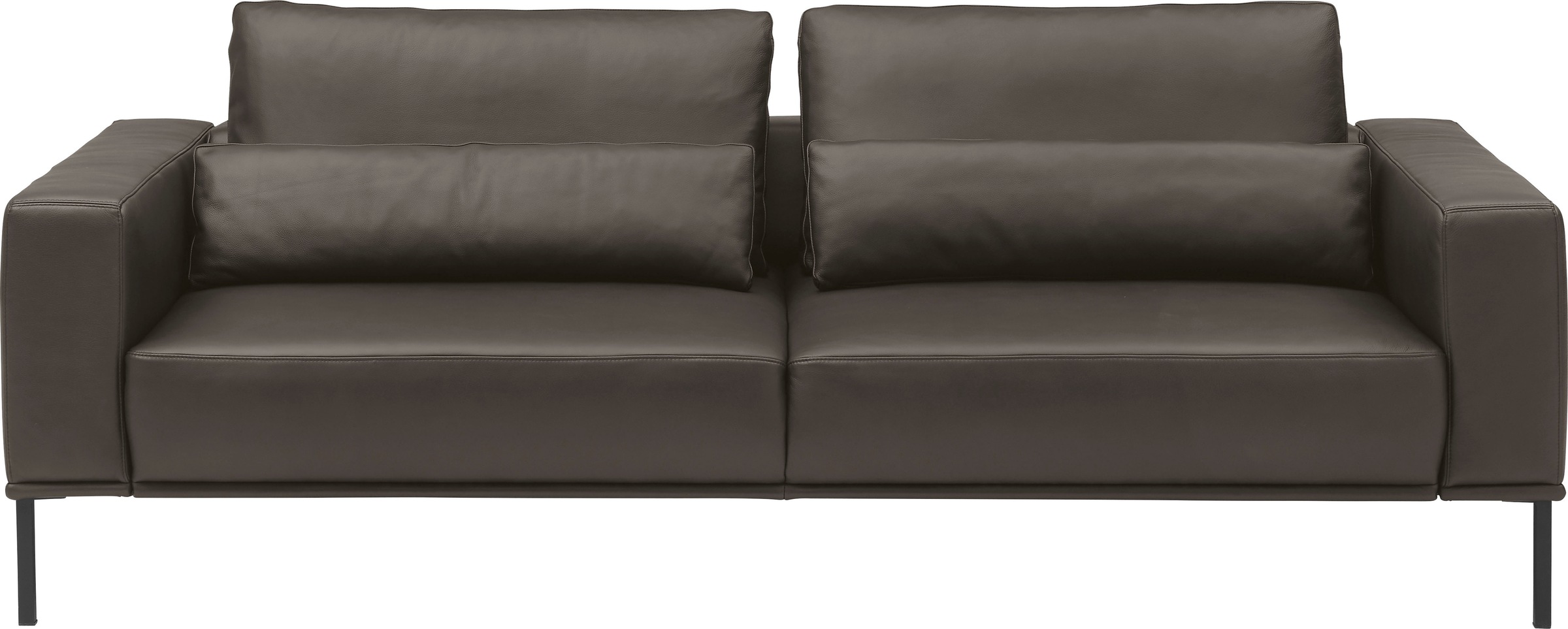 Musterring 2,5-Sitzer "JustBPM100, 202 cm breit, aus hochwertigem Leder" wahlweise mit Nierenkissen und mot. Sitzauszug, Metallfuß in schwarz