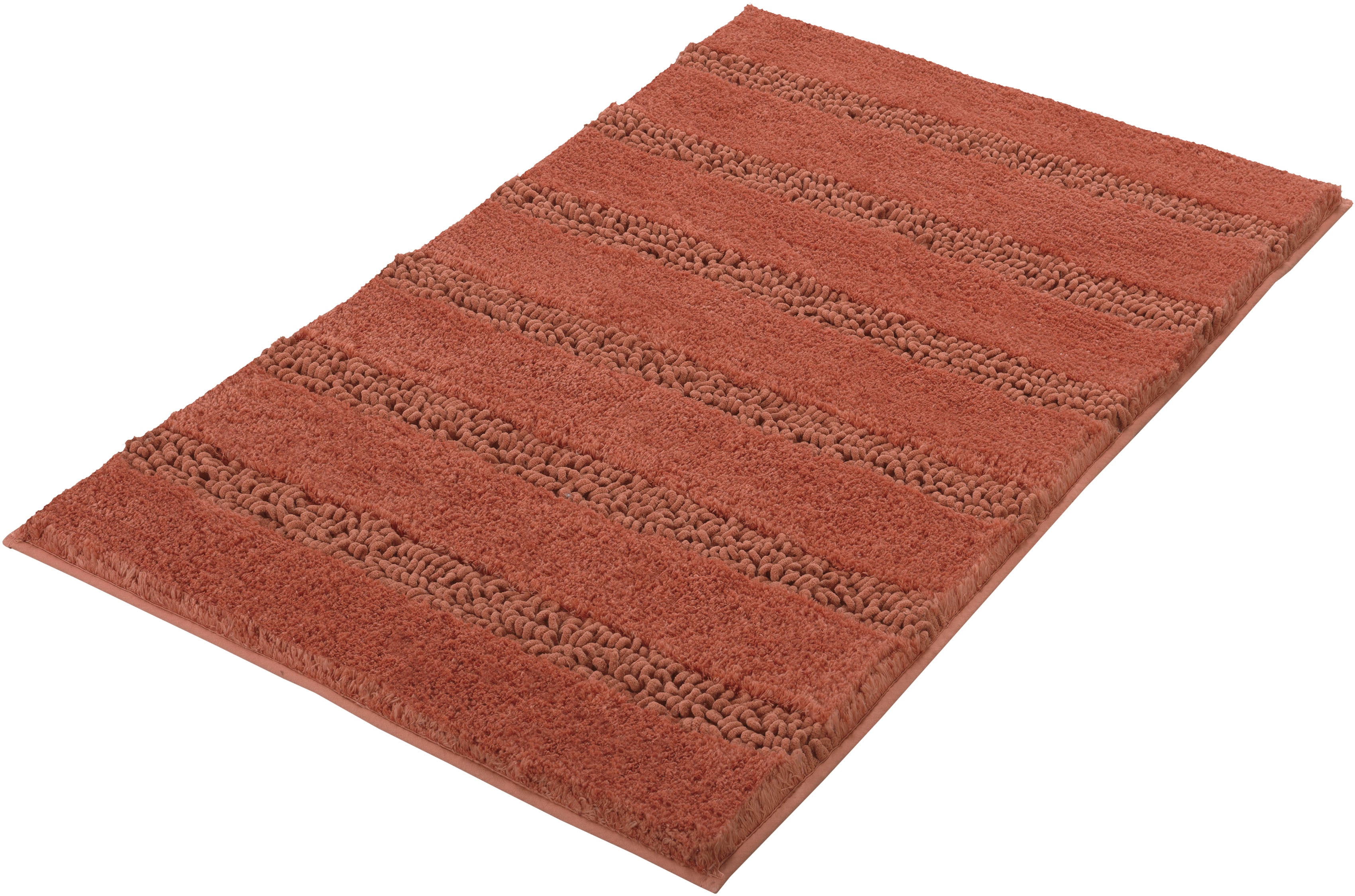 Kleine Wolke Badematte "Monrovia, Badvorleger, Badezimmer Teppich" Höhe 23 mm rutschhemmend beschichtet fußbodenheizungsgeeignet Badteppich, Uni Farben, gestreift, aus Mikrofaser, waschbar
