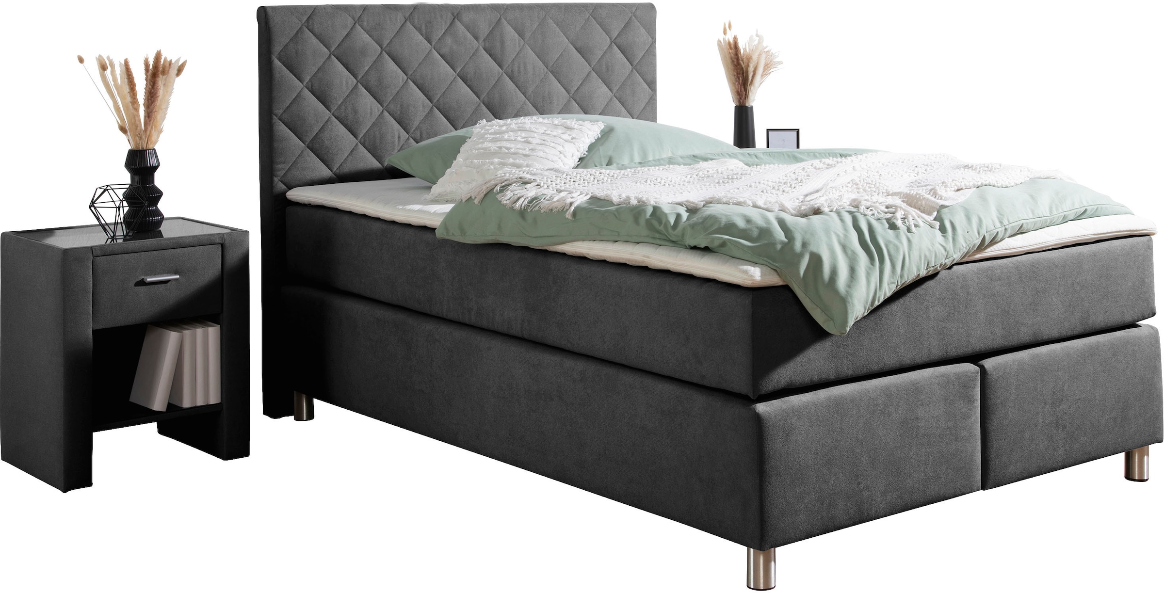 Home affaire Boxspringbett "Bernard, in verschiedenen Breiten" inkl. Topper günstig online kaufen