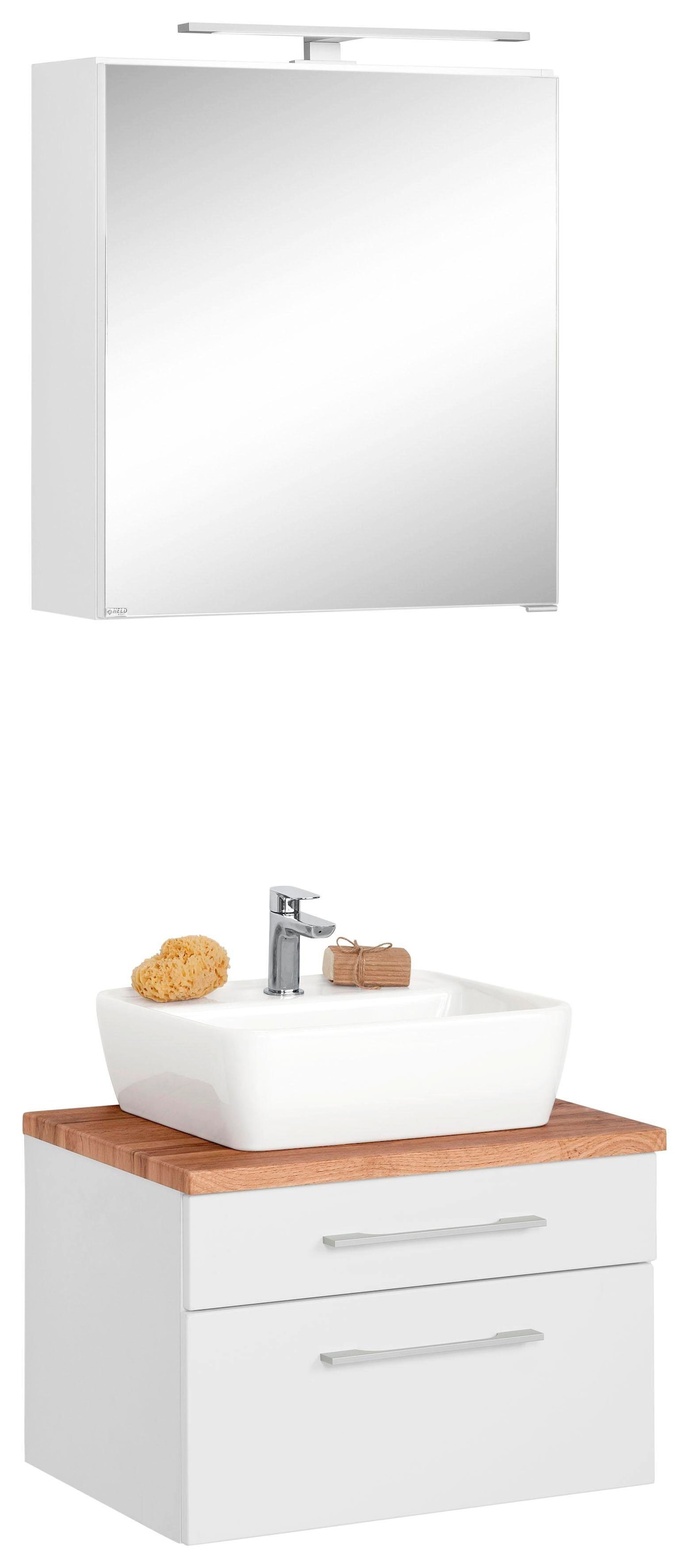 welltime Badmöbel-Set "Davos" 2 Stk. tlg. Spiegelschrank Breite 60 cm, mit günstig online kaufen