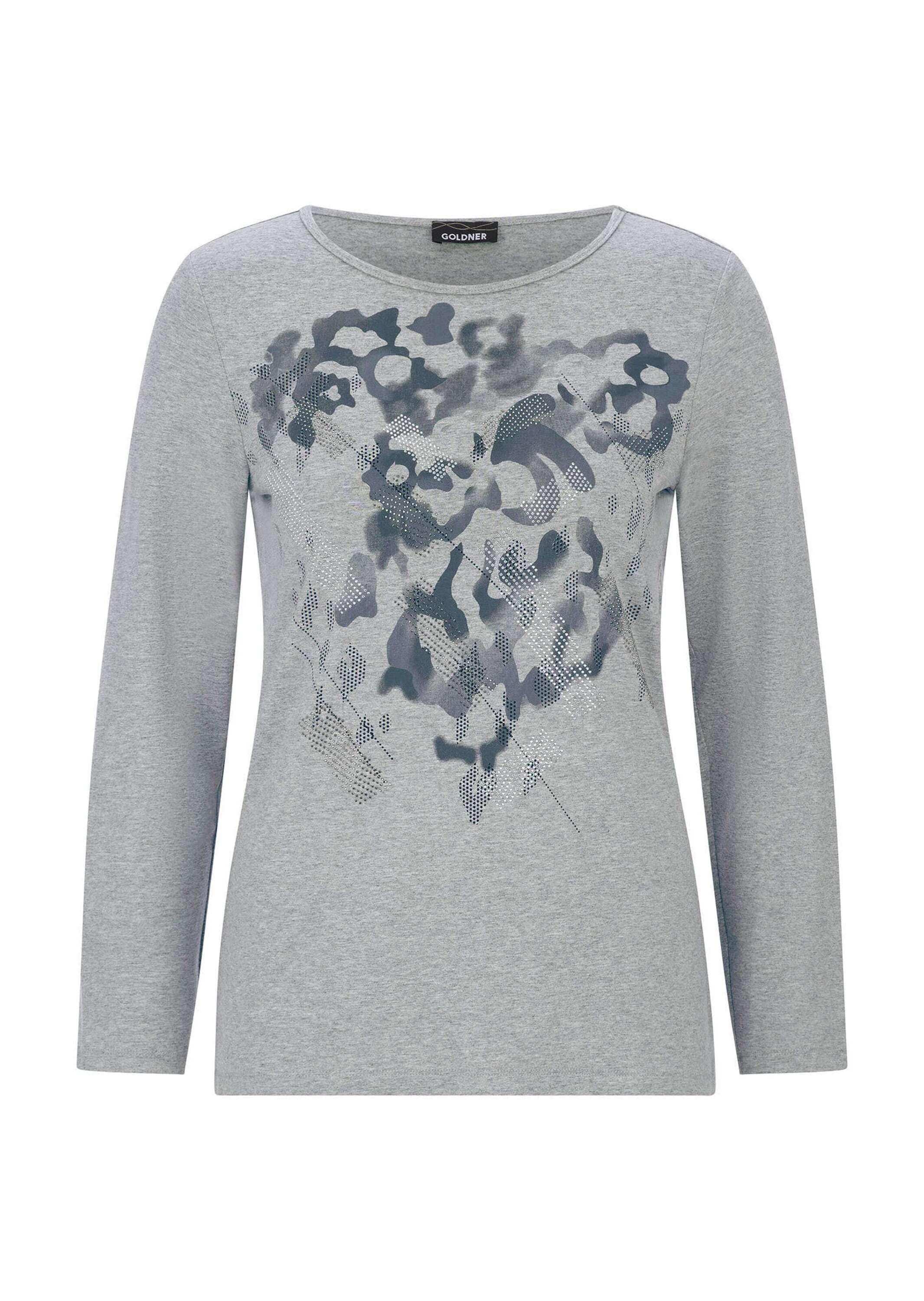 GOLDNER Print-Shirt "Motivshirt mit Glitzersteinen" Zierglitzersteine auf Print