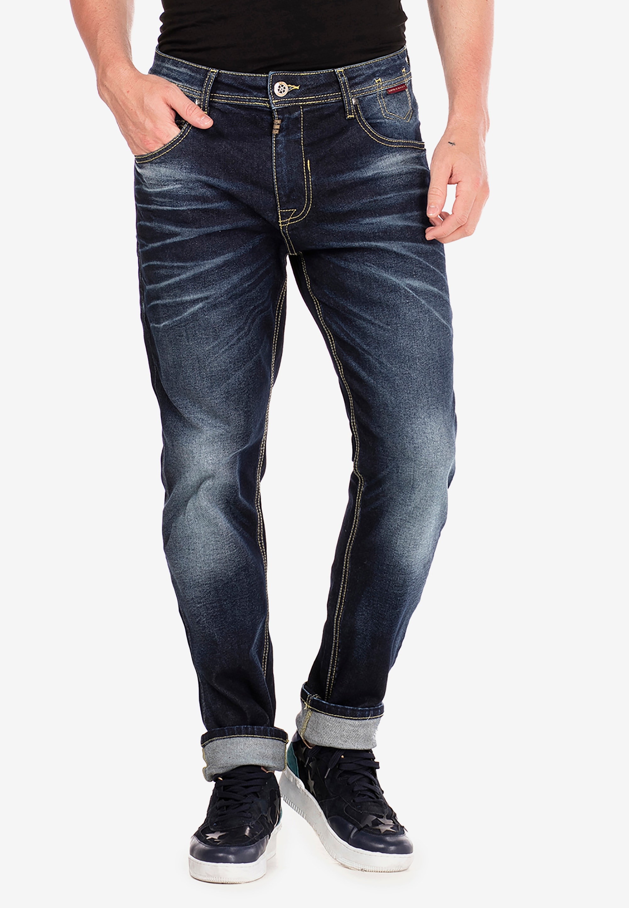 Cipo & Baxx Slim-fit-Jeans, im Washed-Look in Straight Fit