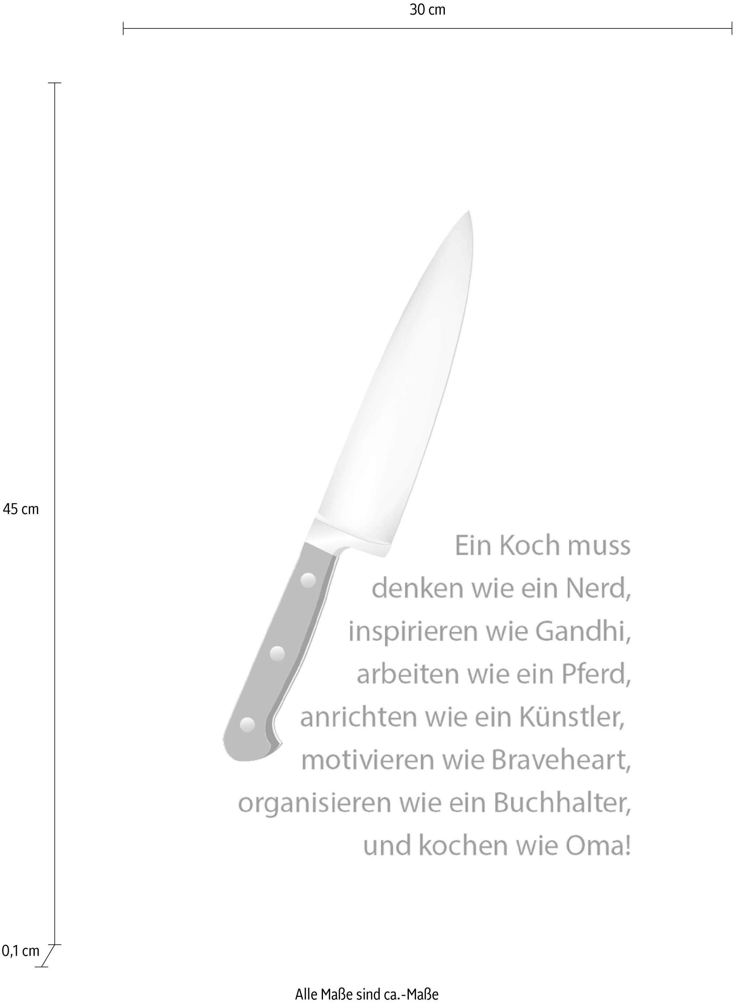 queence Wanddekoobjekt "Messer", Stahlschild, Blechschild, Spruch, Witzig, günstig online kaufen