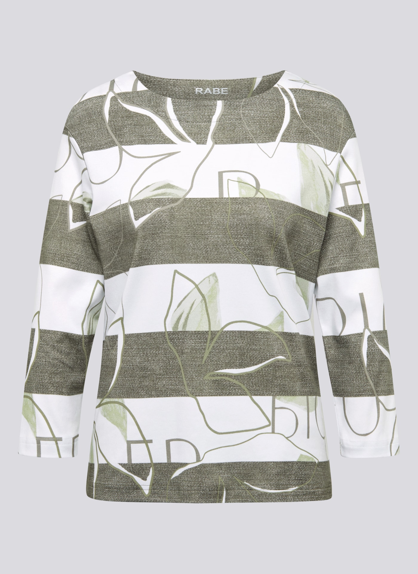 Rabe Print-Shirt »Rabe Stylisches Shirt mit Blockstreifen und Blatt-Print«