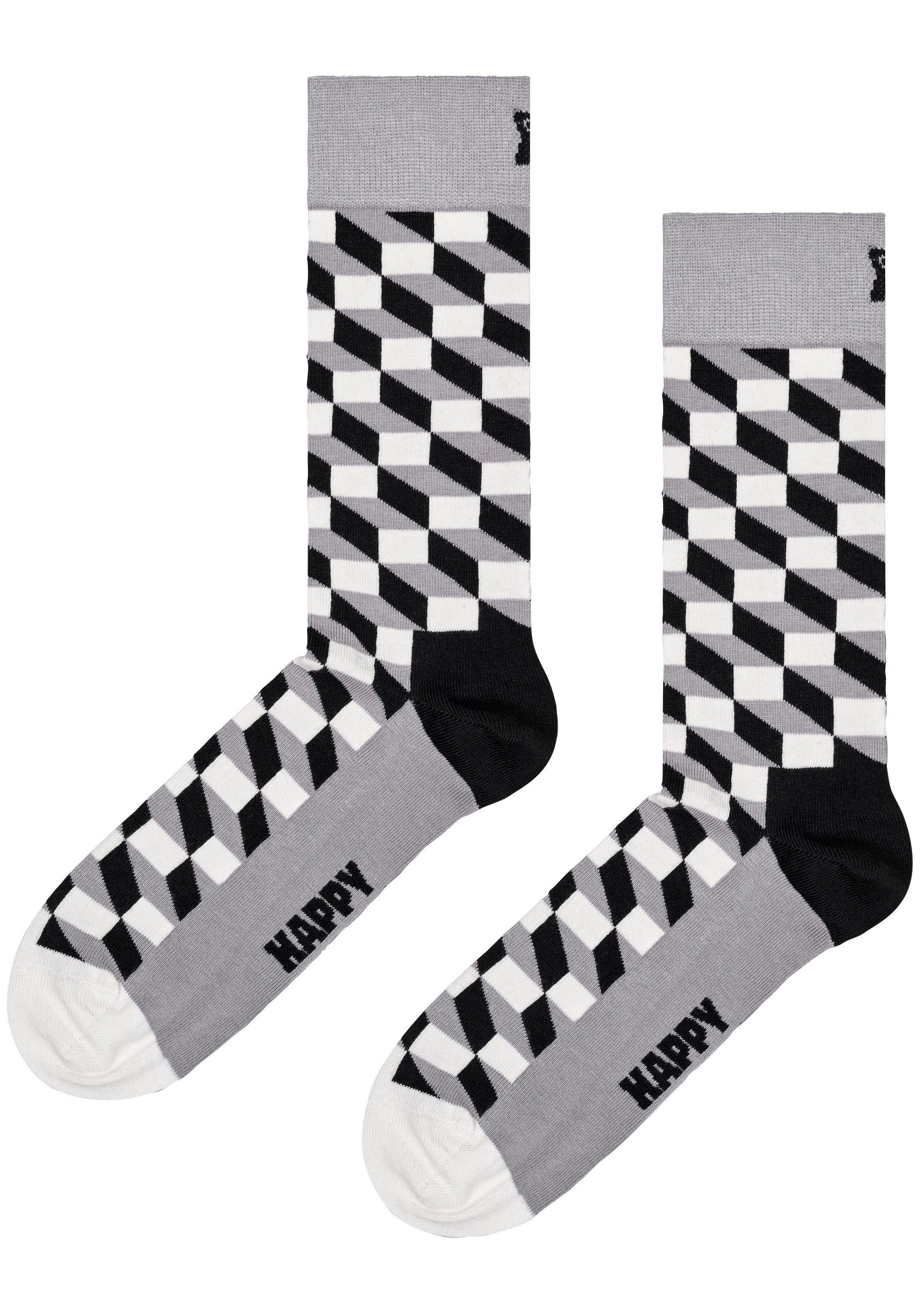 Happy Socks Socken, (Packung, 4 Paar), Classic Black & White Socks Gift Set