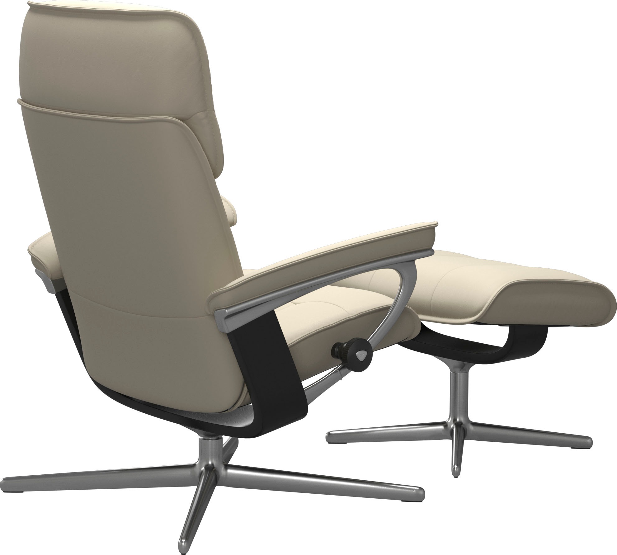 Stressless® Relaxsessel »Admiral«, (Set, Relaxsessel inkl. Hocker), mit Cross Base, Größe M & L, Holzakzent Schwarz