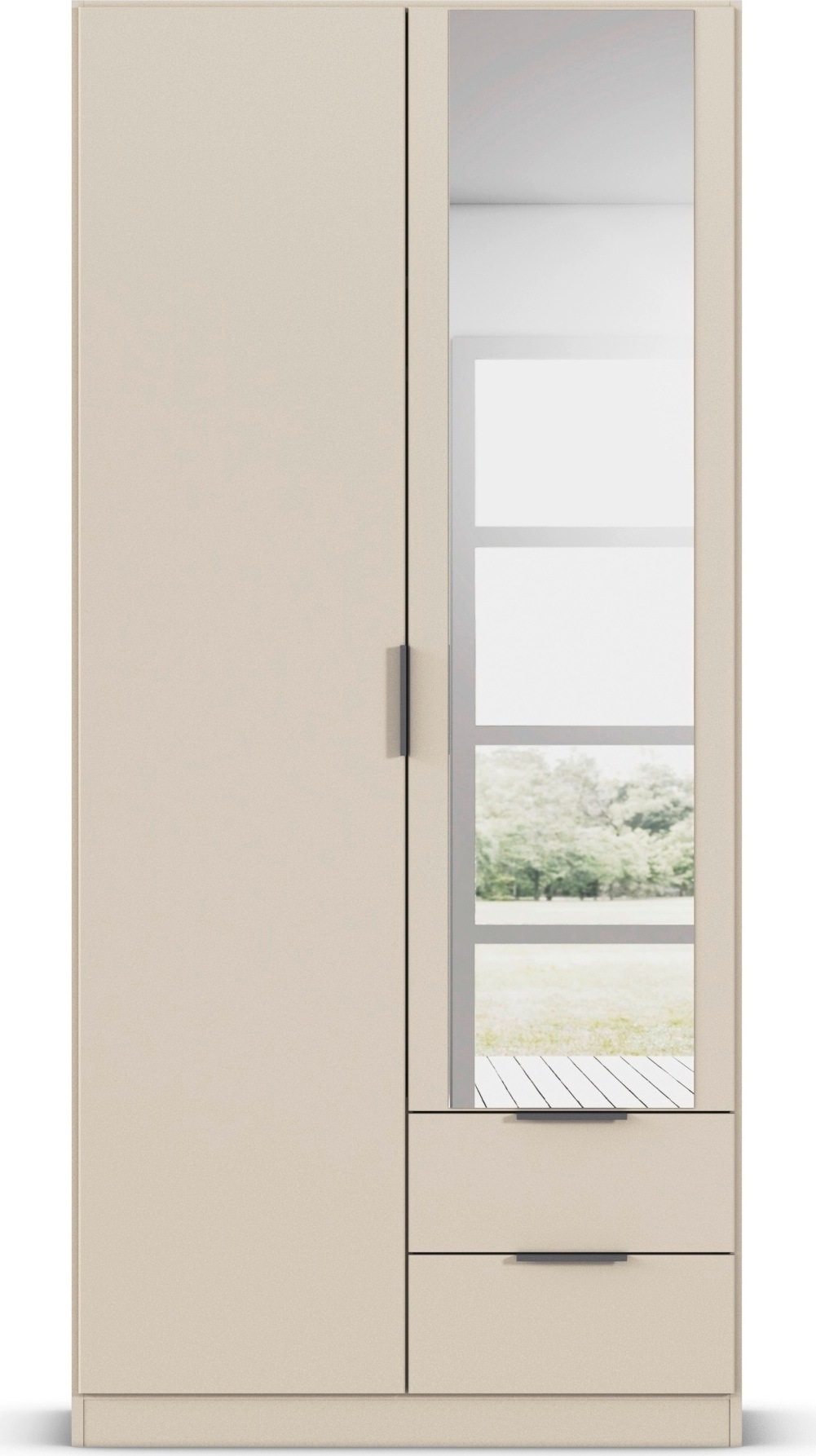 rauch Kleiderschrank »Drehtürenschrank Schrank Garderobe Ankleide Schlafzimmer LAGOA« in 3 verschiedenen Ausstattungen BASIC/CLASSIC/PREMIUM,  geräumige Schubladen, 3 Breiten, optional mit Aufsatz MADE IN GERMANY