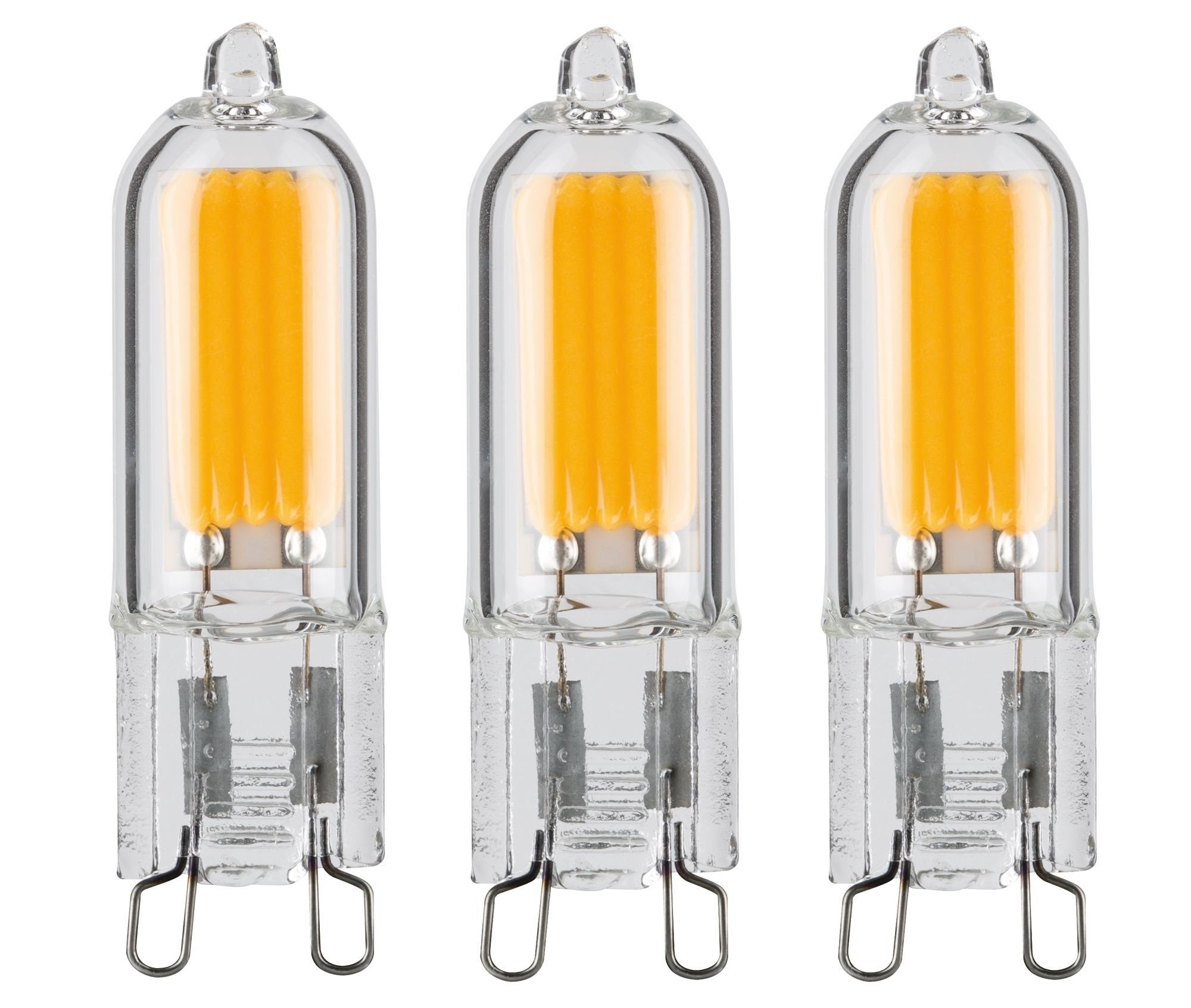 Stiftsockel 2W G9 Klarglas Warmweiß 3er-Pack LED-Leuchtmittel, G9, Warmweiß