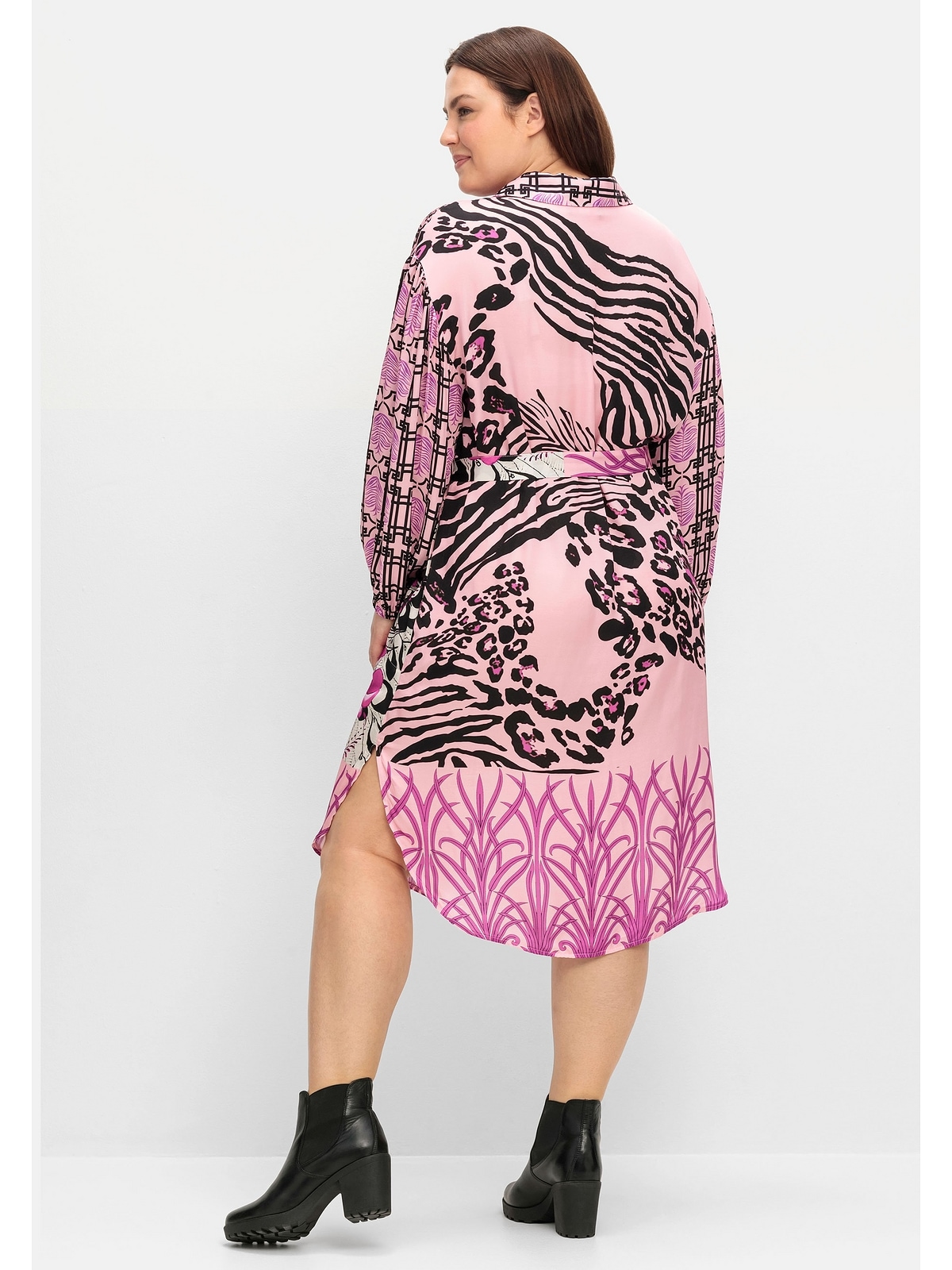 Sheego Longbluse »Große Größen«, im Mustermix, aus Viskose-Satin