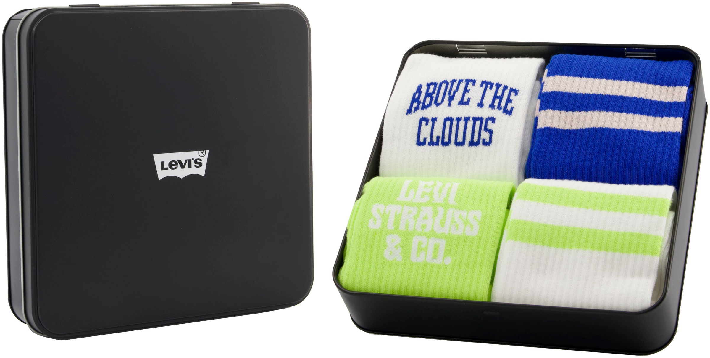 Levis Socken 4 Stk. tlg. mit farblich abgesetzten Streifen, Geschenkbox günstig online kaufen