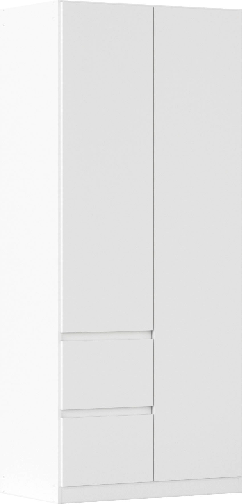 rauch Drehtürenschrank "Mehrzweckschrank Aktenschrank Mietswohnung Garderobe MAINZ 91cm breit" 3 verschiedene Ausstattungen BASIC/CLASSIC/PREMIUM (inkl. SOFT-CLOSE), grifflose Front, Türen mit Push-to-Open Funktion MADE IN GERMANY