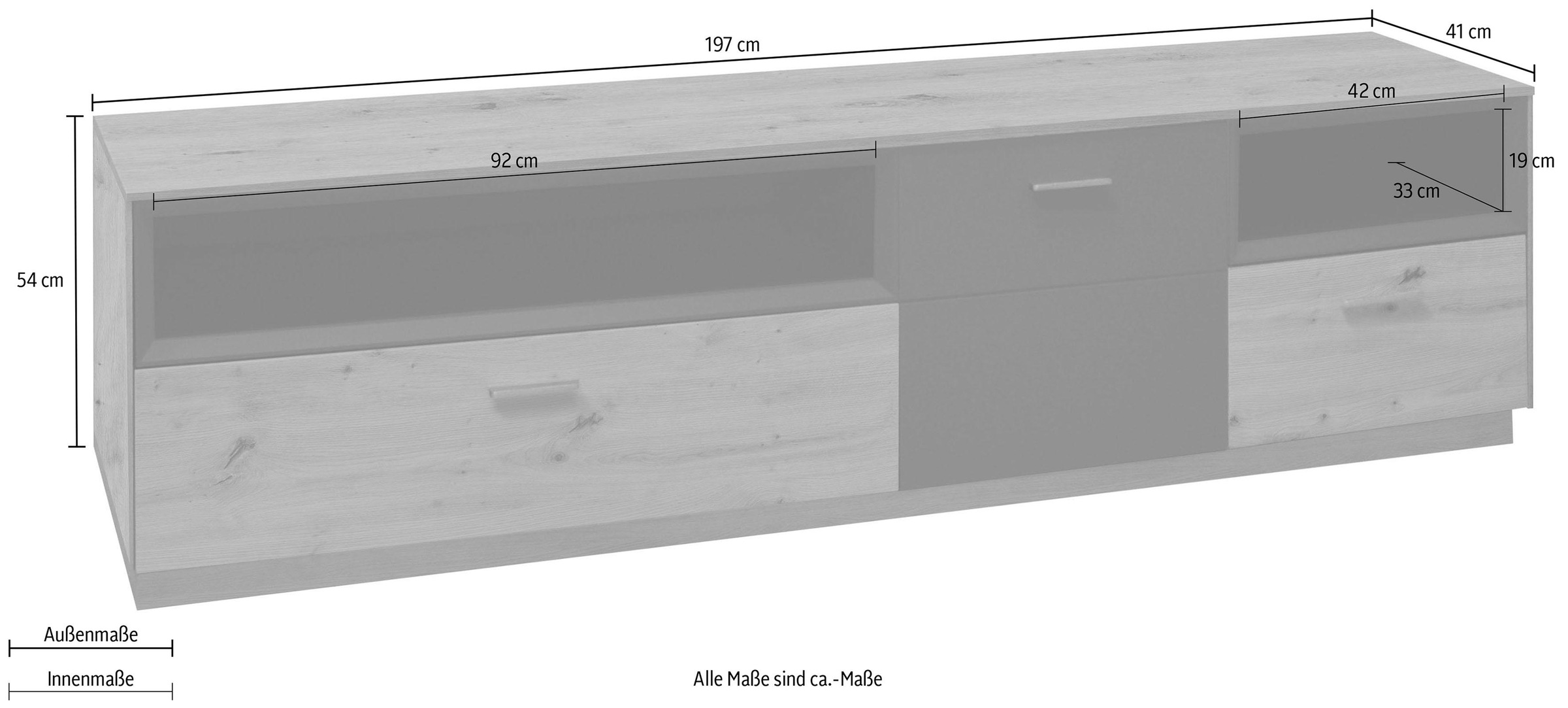 | Mäusbacher bestellen Lowboard »Frame«, Breite cm 197 BAUR