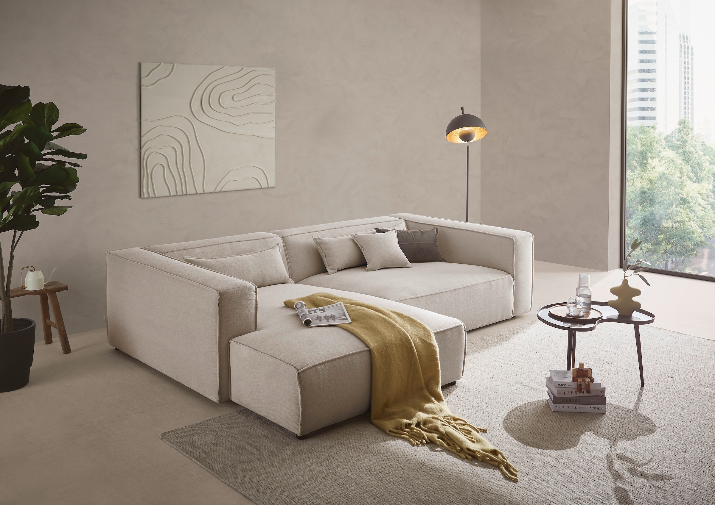 LeGer Home by Lena Gercke Ecksofa "PIARA XXL, Big-Sofa, Cord, Leinenoptik o günstig online kaufen