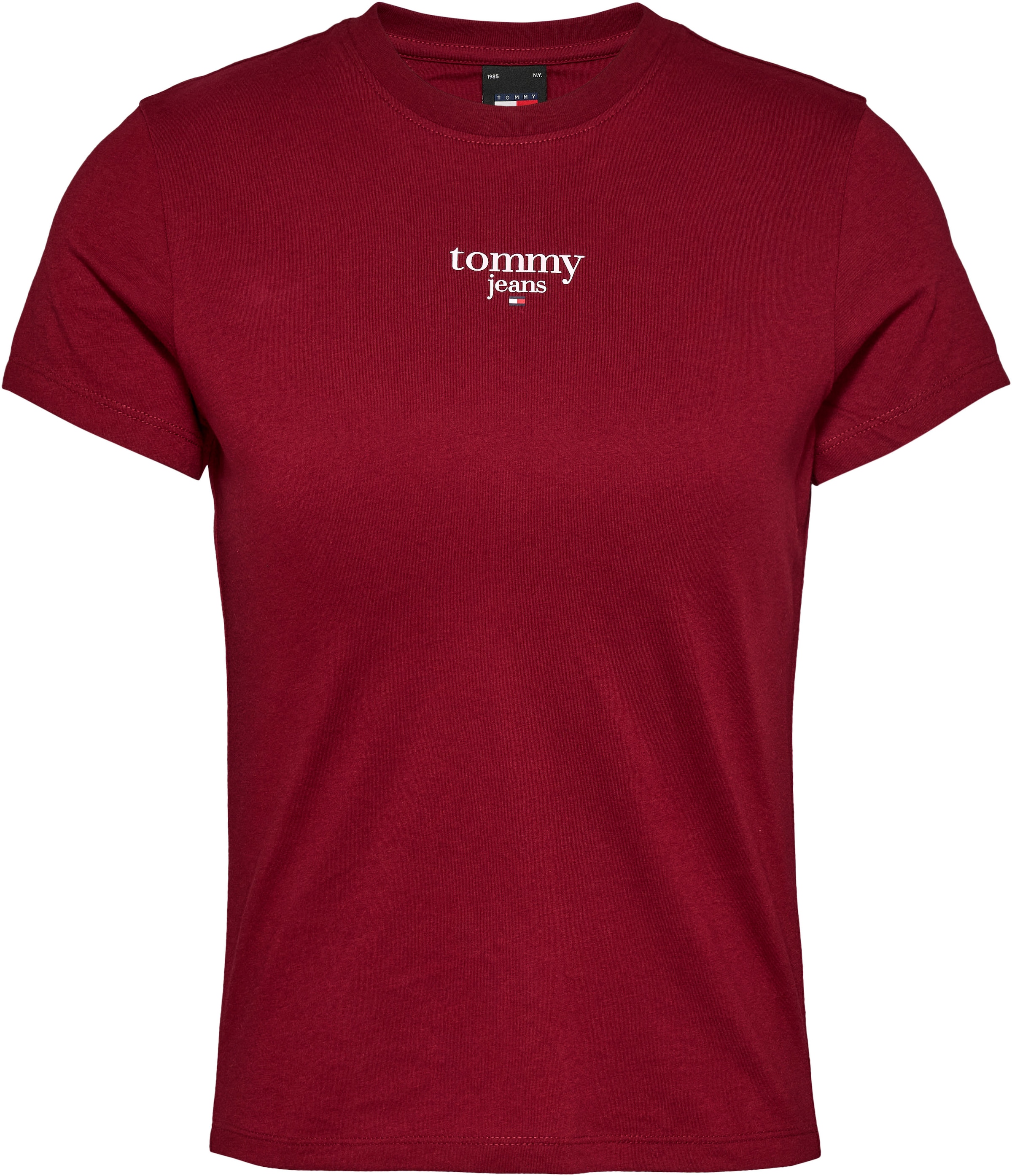 Tommy Jeans Rundhalsshirt »TJW SLIM ESSENTIAL LOGO 1 SS EXT«, mit Tommy Jeans Logoschriftzug, Rundhals