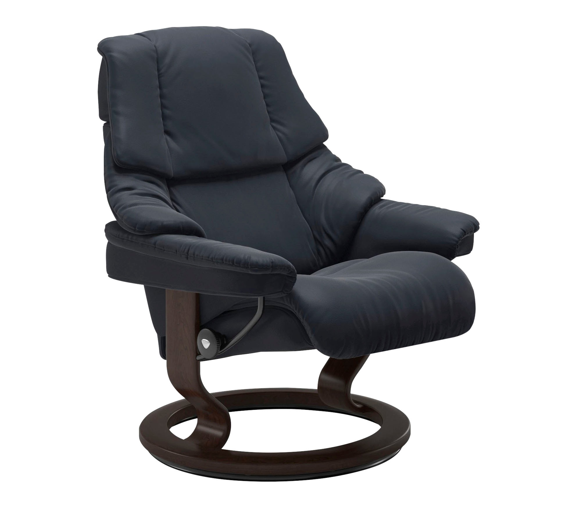 Thumbnail - Stressless Relaxsessel "Reno" Set, Relaxsessel mit Hocker, mit Hocker, mit Classic Base, Größe S, M & L, Gestell Braun