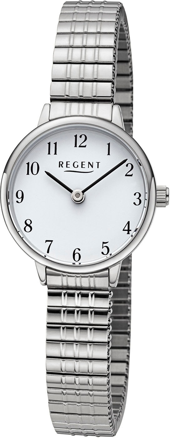 Regent Quarzuhr, Armbanduhr, Damenuhr, Flexband, Zugband, Edelstahlarmband, Ø ca. 25mm