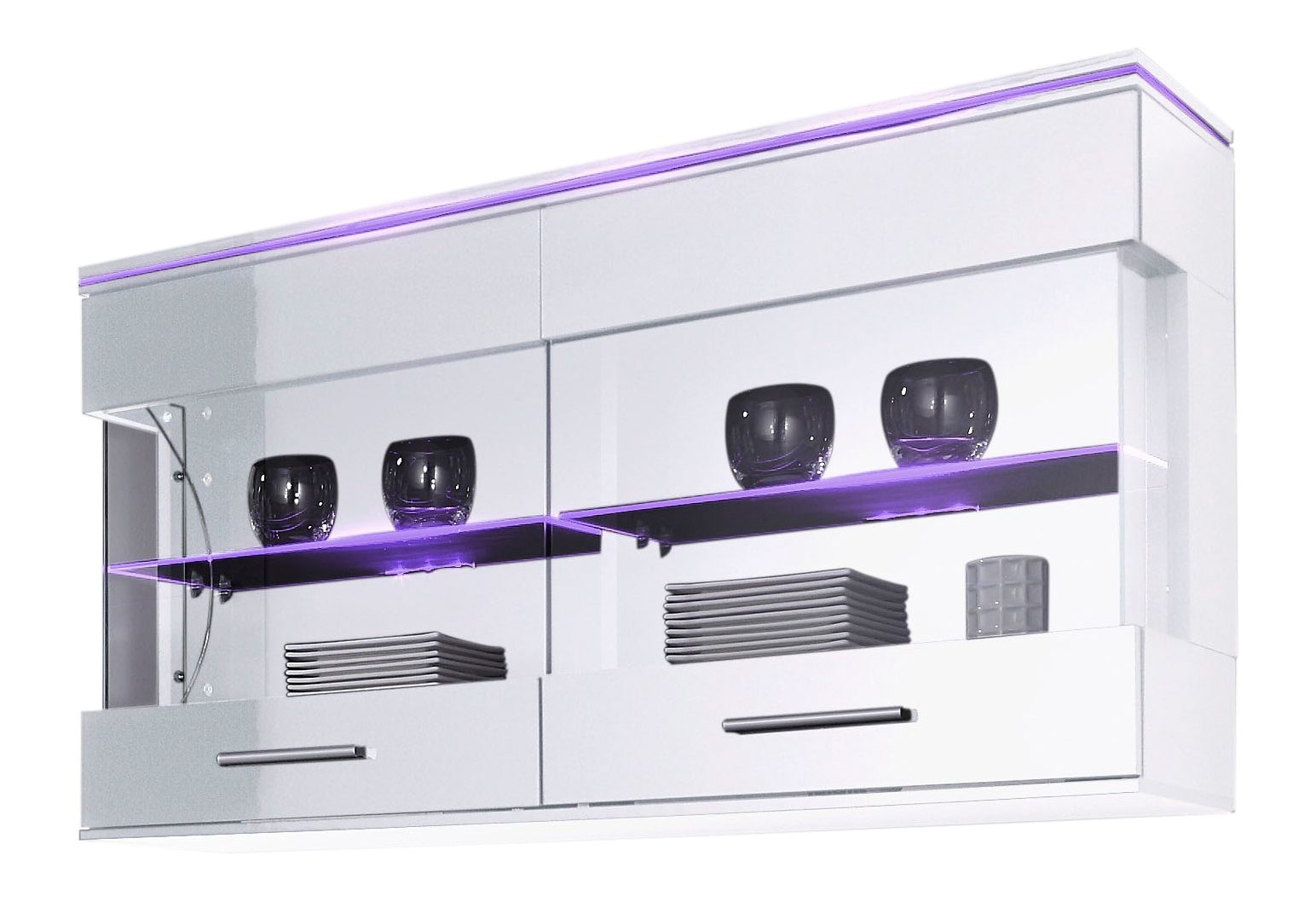 Vitrine HÖLTKEMEYER, B:100cm H:60cm T:32cm, weiß, Wohnzimmer, Schränke, "Show", Höhe 60 cm, ohne Beleuchtung