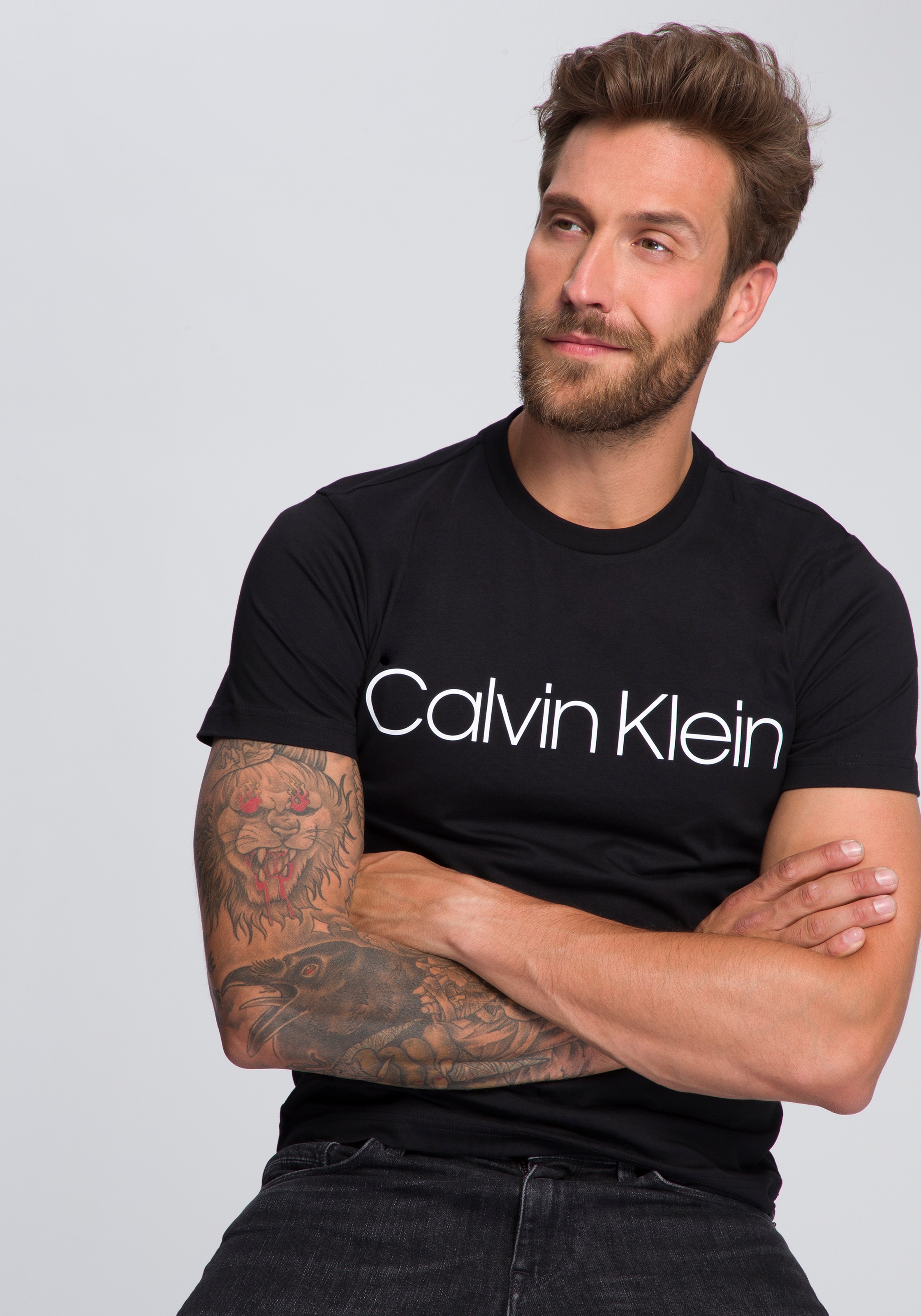 calvin klein t shirt herren schwarz