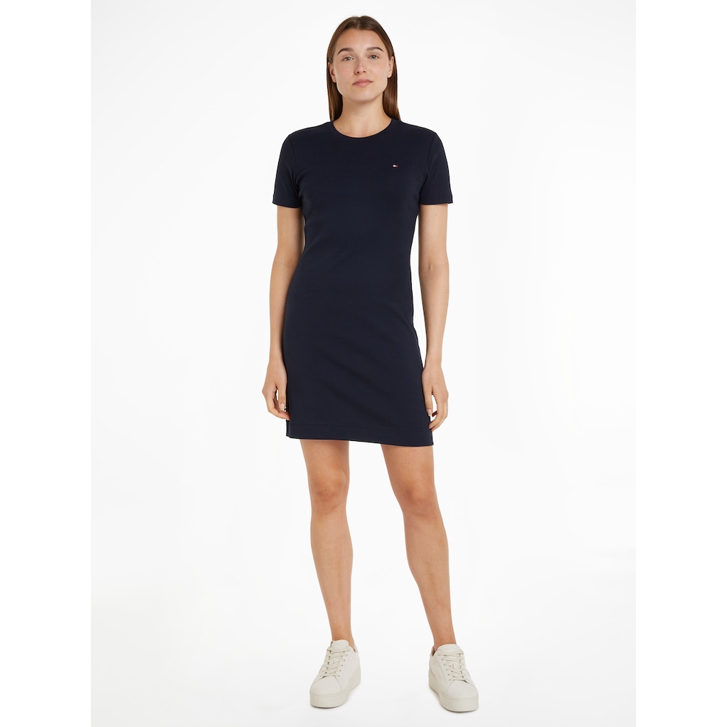 Tommy Hilfiger Shirtkleid »NEW CODY STR SLIM KNEE DRS SS«, mit allover Streifendessin, Logo-Flag