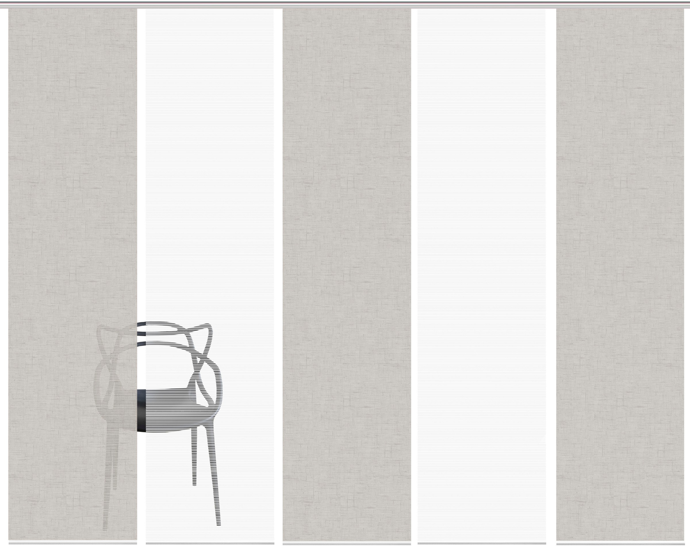 Vision S Schiebegardine "PIVE 5er SET" Paneelwagen 5 Stk. tlg. Schiebevorha günstig online kaufen