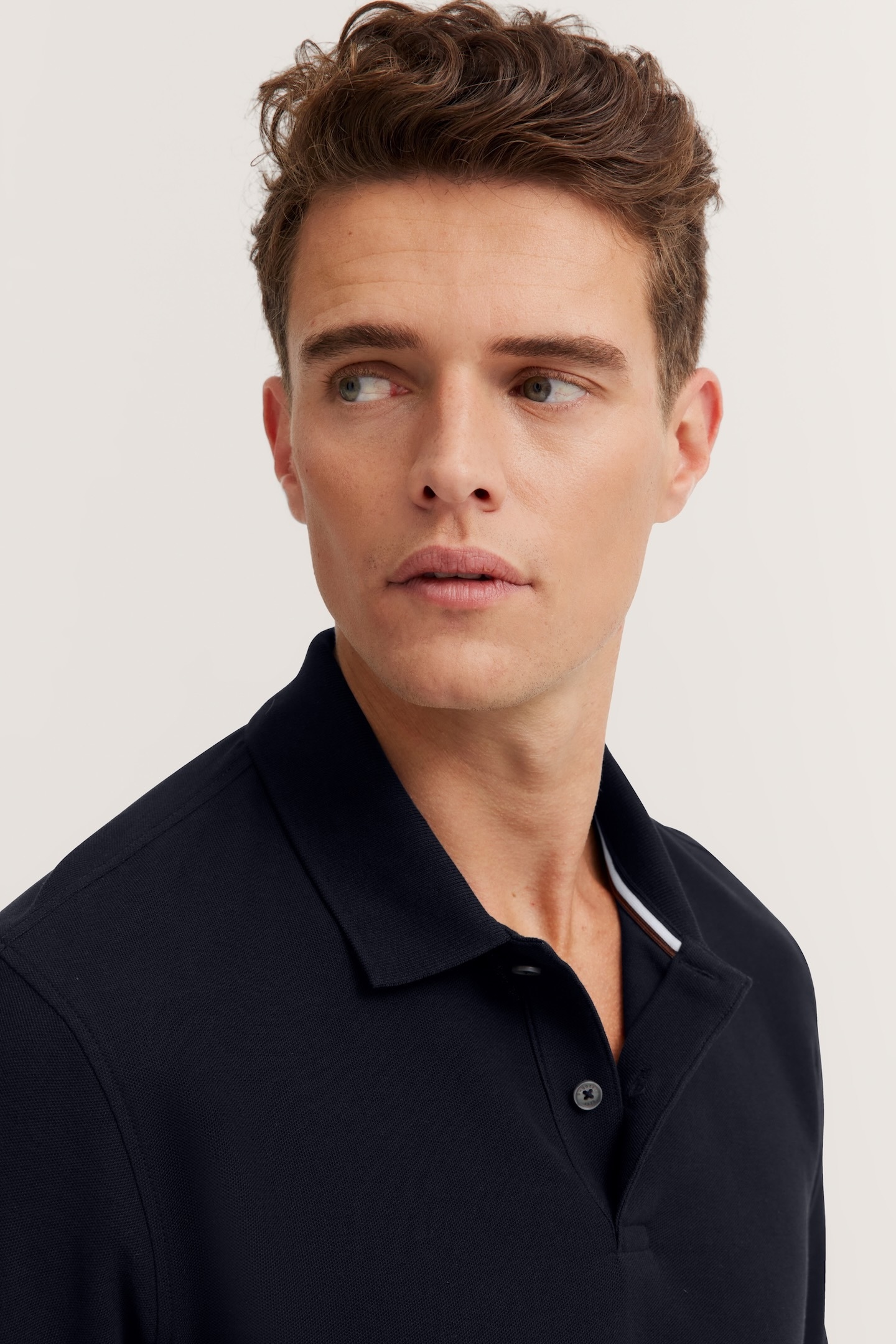 bugatti Langarm-Poloshirt, mit langen Ärmeln