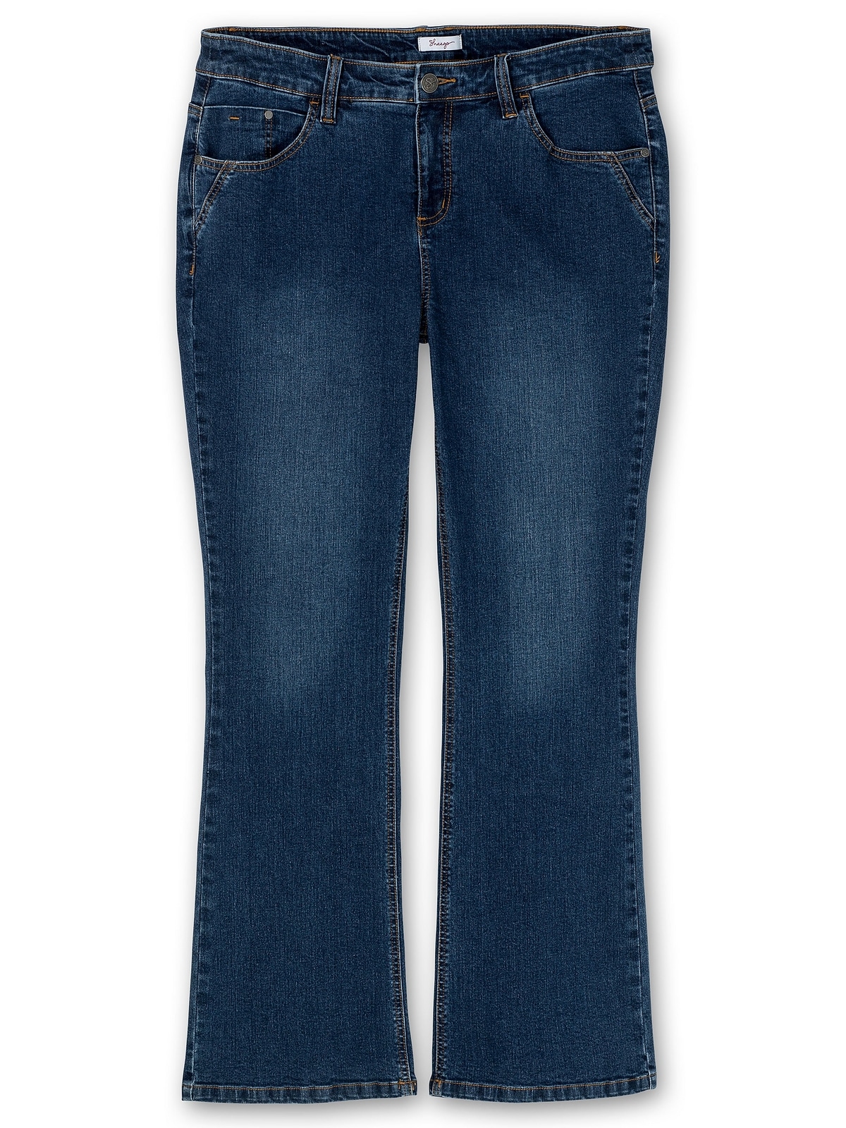 »Große BAUR und bestellen schmalen SUSANNE Bootcut-Jeans Bauch für Größen«, ideal bei | Sheego viel Beinen