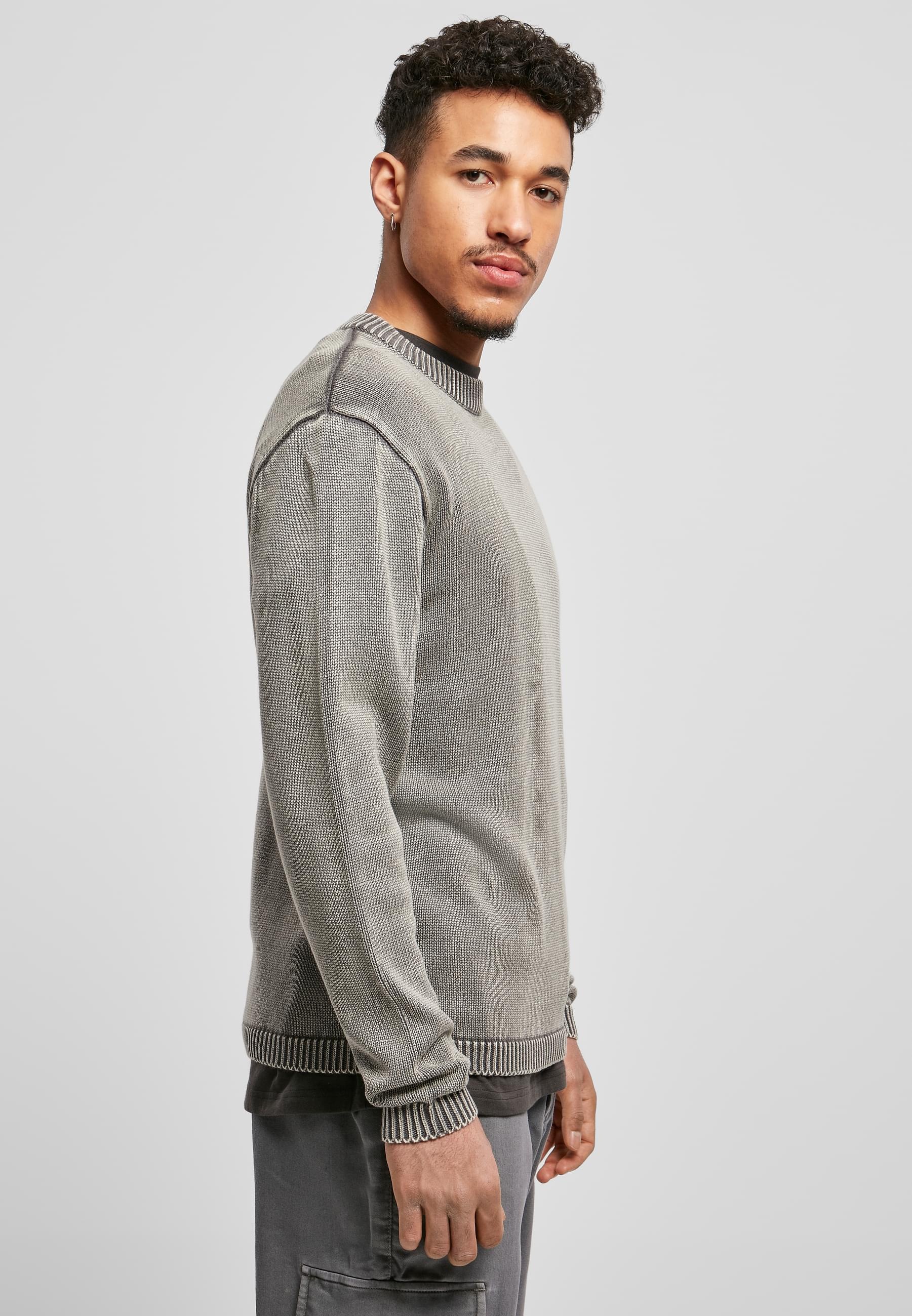 URBAN CLASSICS Rundhalspullover »Urban Classics Herren Washed Sweater«, (1 tlg.)