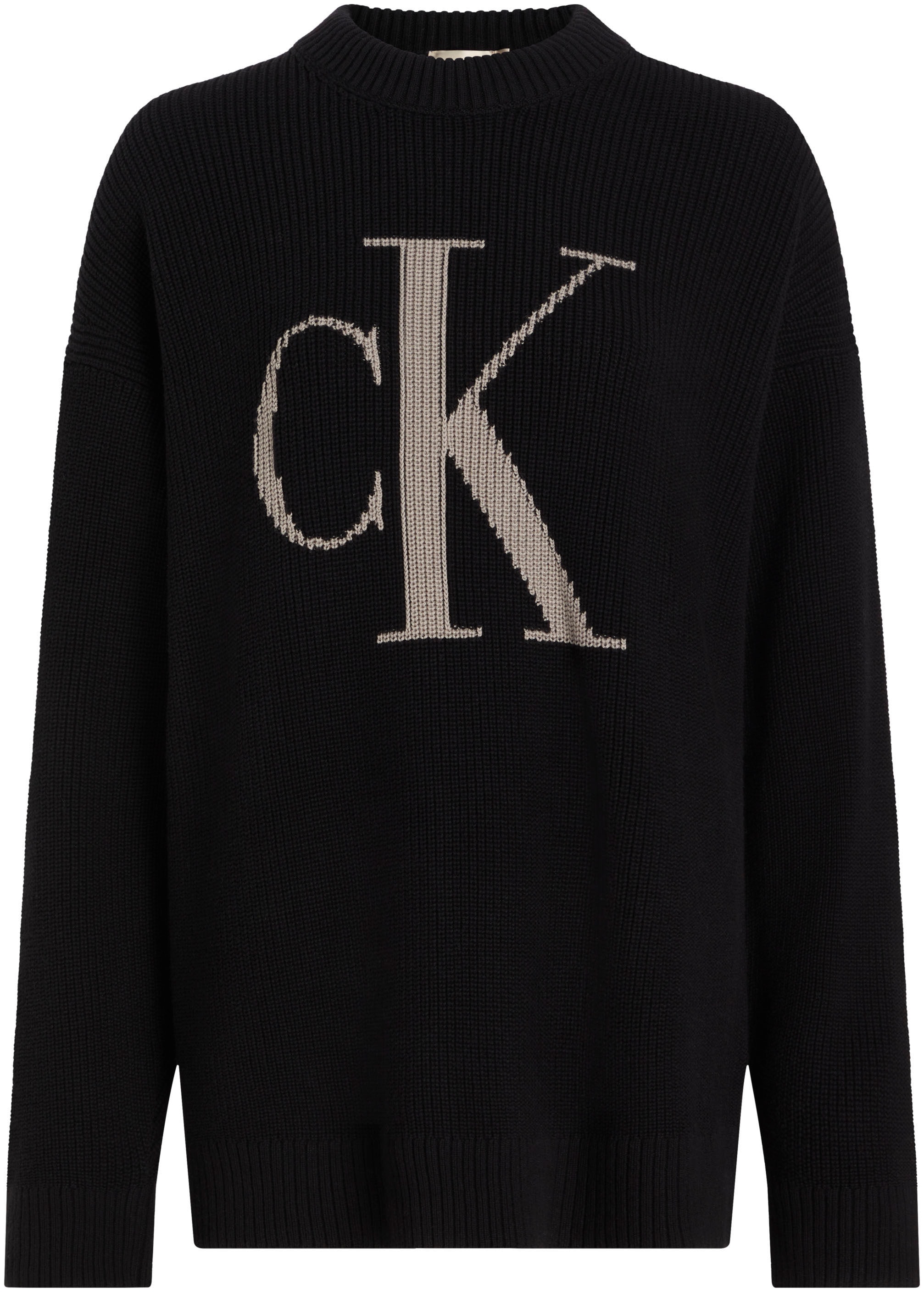 Calvin Klein Jeans Strickpullover "CK INTARSIA HIGH NECK SWEATER", mit Logo günstig online kaufen