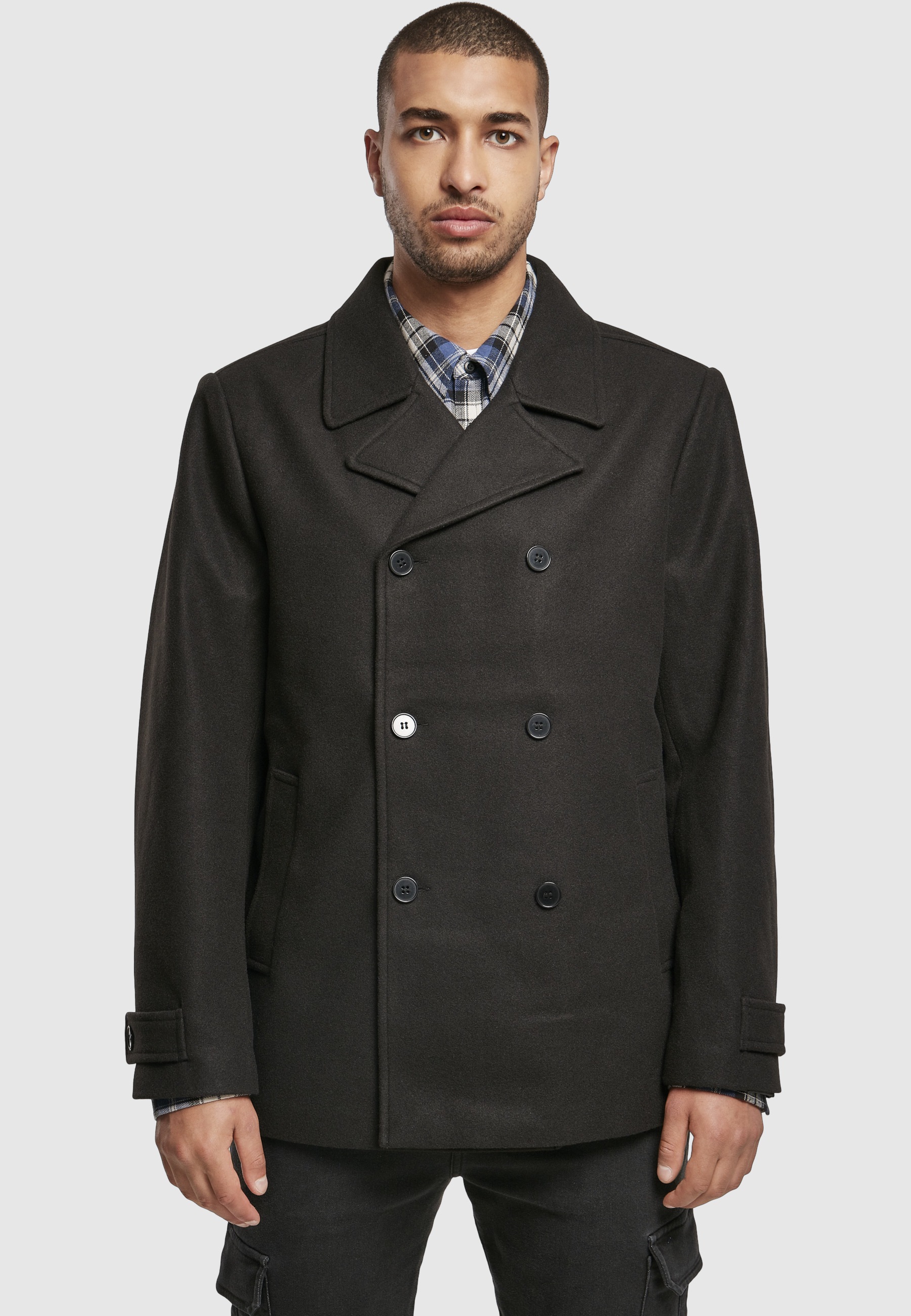 URBAN CLASSICS Allwetterjacke »Urban Classics Herren Classic Pea Coat« 1 Stk. tlg. ohne Kapuze