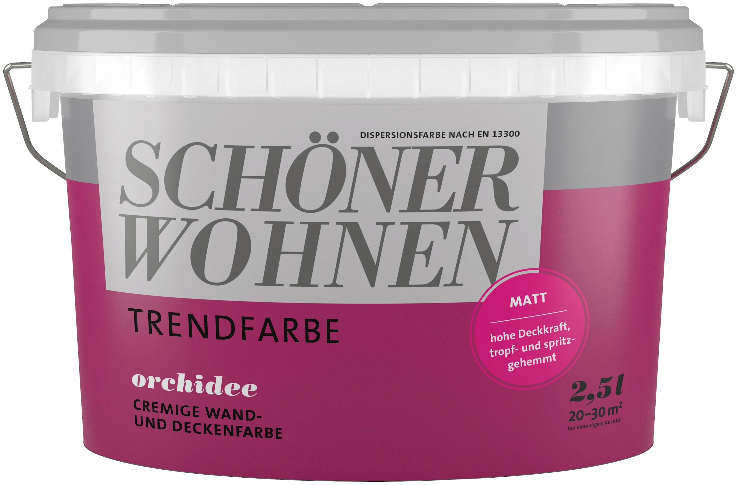 SCHÖNER WOHNEN FARBE Wand- und Deckenfarbe »TRENDFARBE«, 2,5 Liter, Orchidee,...