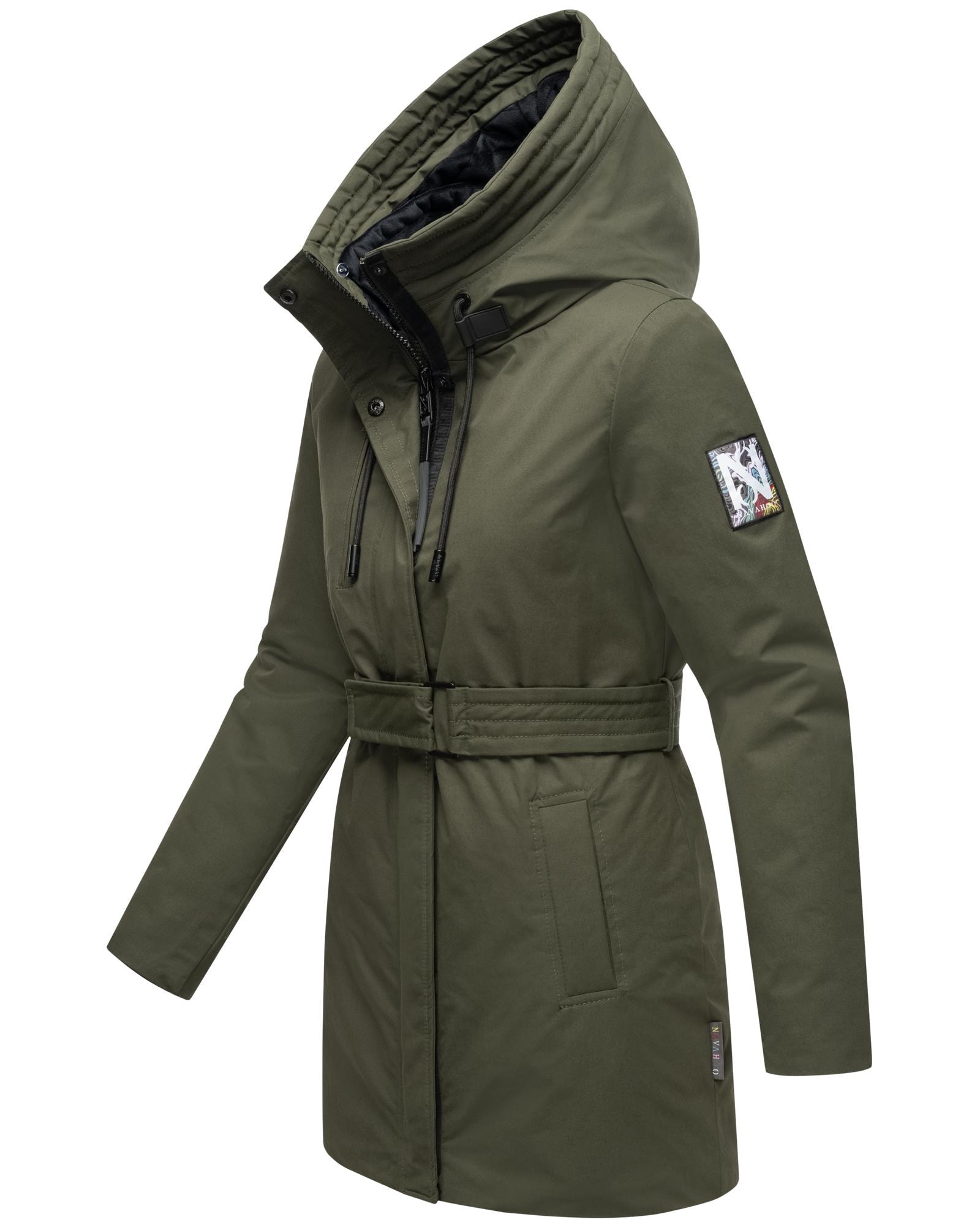 Navahoo Winterjacke »Eishauch 14«, mit Kapuze, Damen Winterparka mit Taillengürtel und Fleece-Kragen