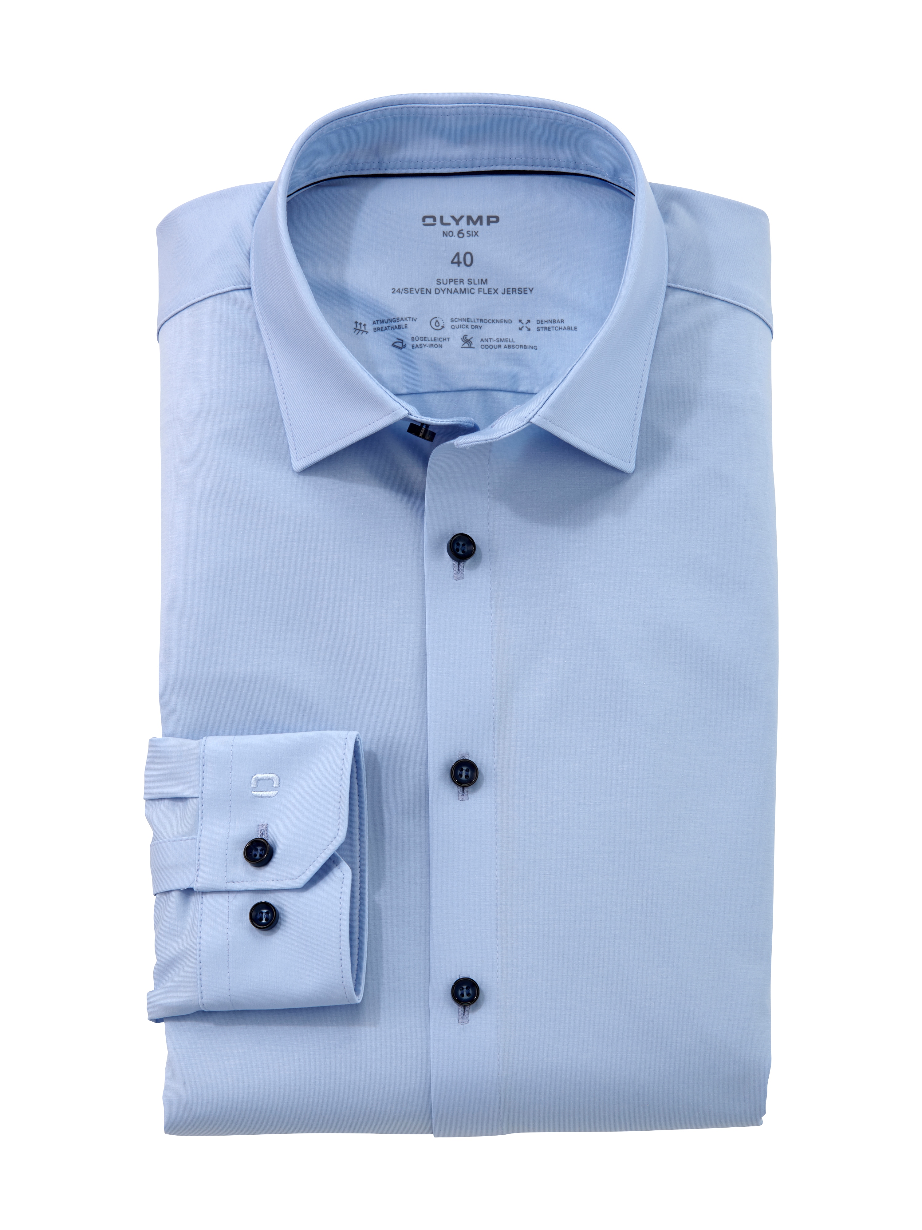 OLYMP Businesshemd "No. Six 24/Seven super slim" in bequemer Jersey-Qualität