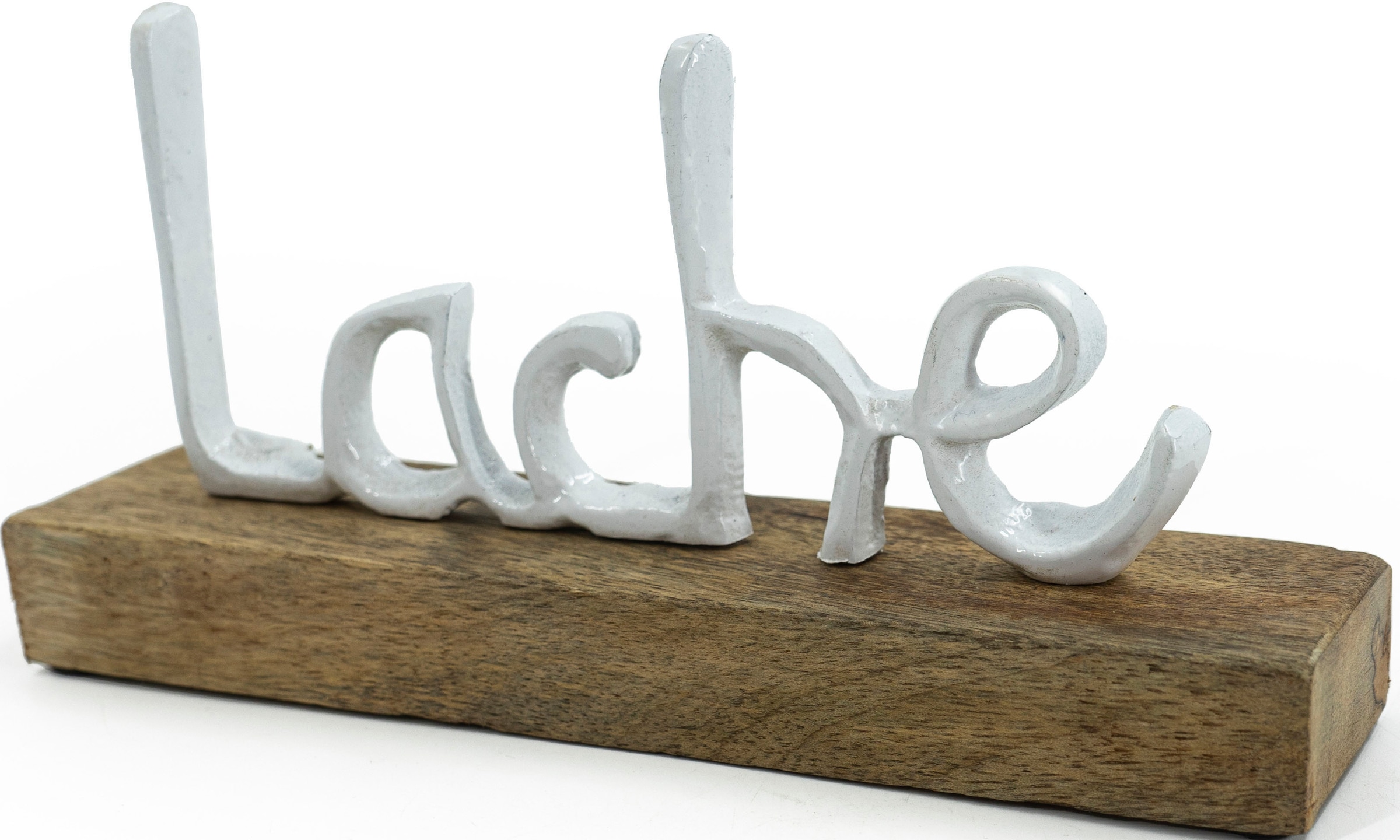 NOOR LIVING Deko-Schriftzug »Lebe, Liebe, Lache«, aus Holz und Aluminium