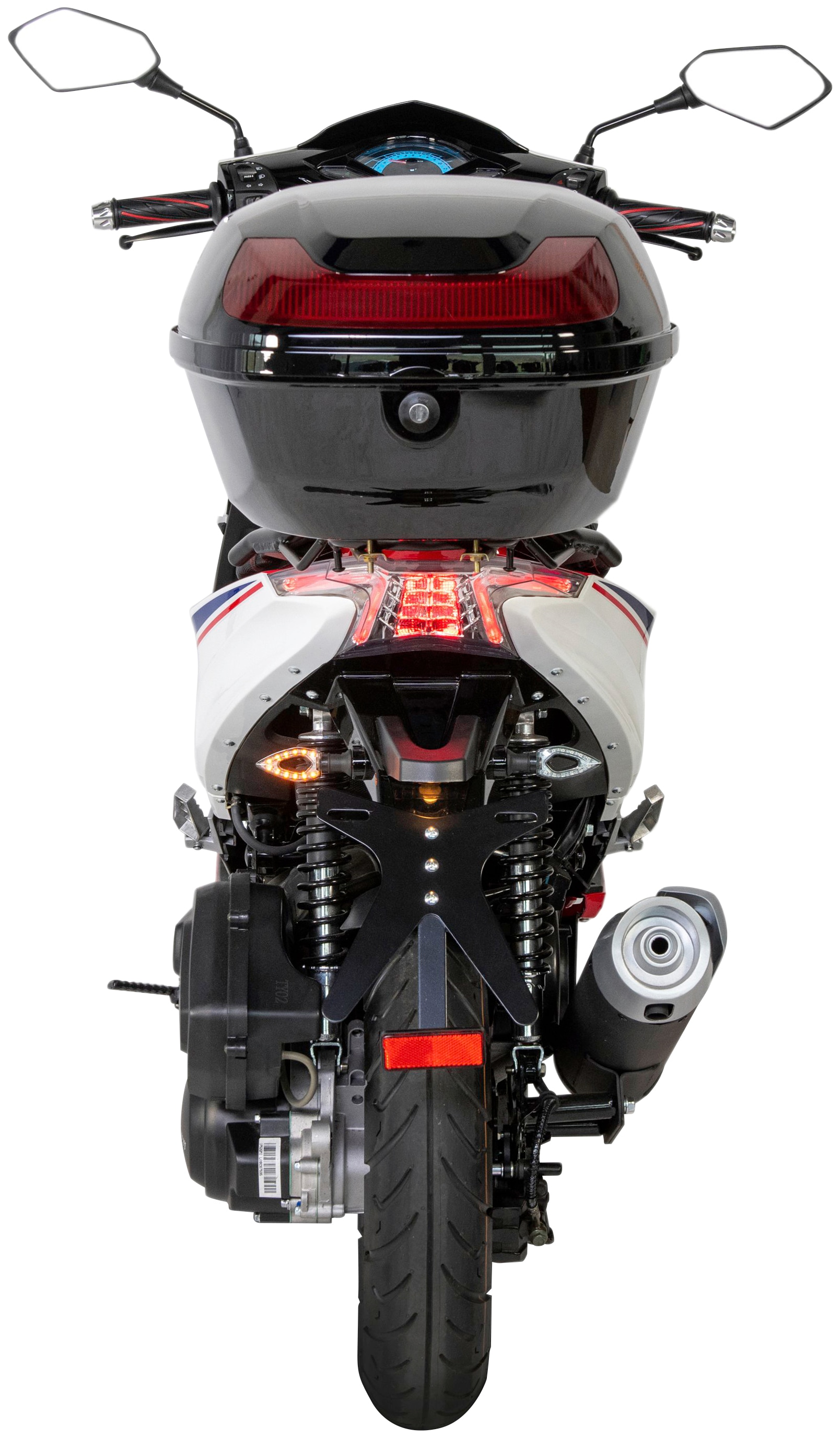 GT UNION Motorroller »Striker«, 125 cm³, 85 km/h, Euro 5, 8,84 PS, (Set, mit Topcase), mit Lenkerschloss
