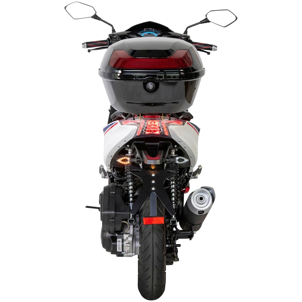 GT UNION Motorroller »Striker«, 125 cm³, 85 km/h, Euro 5, 8,84 PS, (Set), mit Topcase