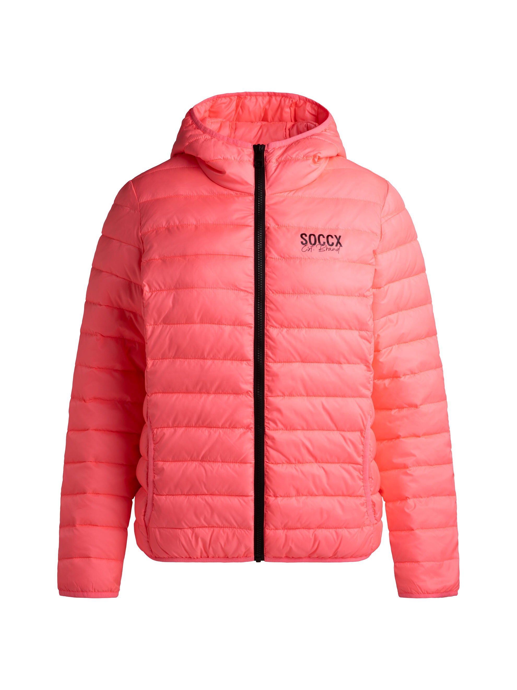 SOCCX Outdoorjacke mit Kapuze mit elastischem Saumabschluss