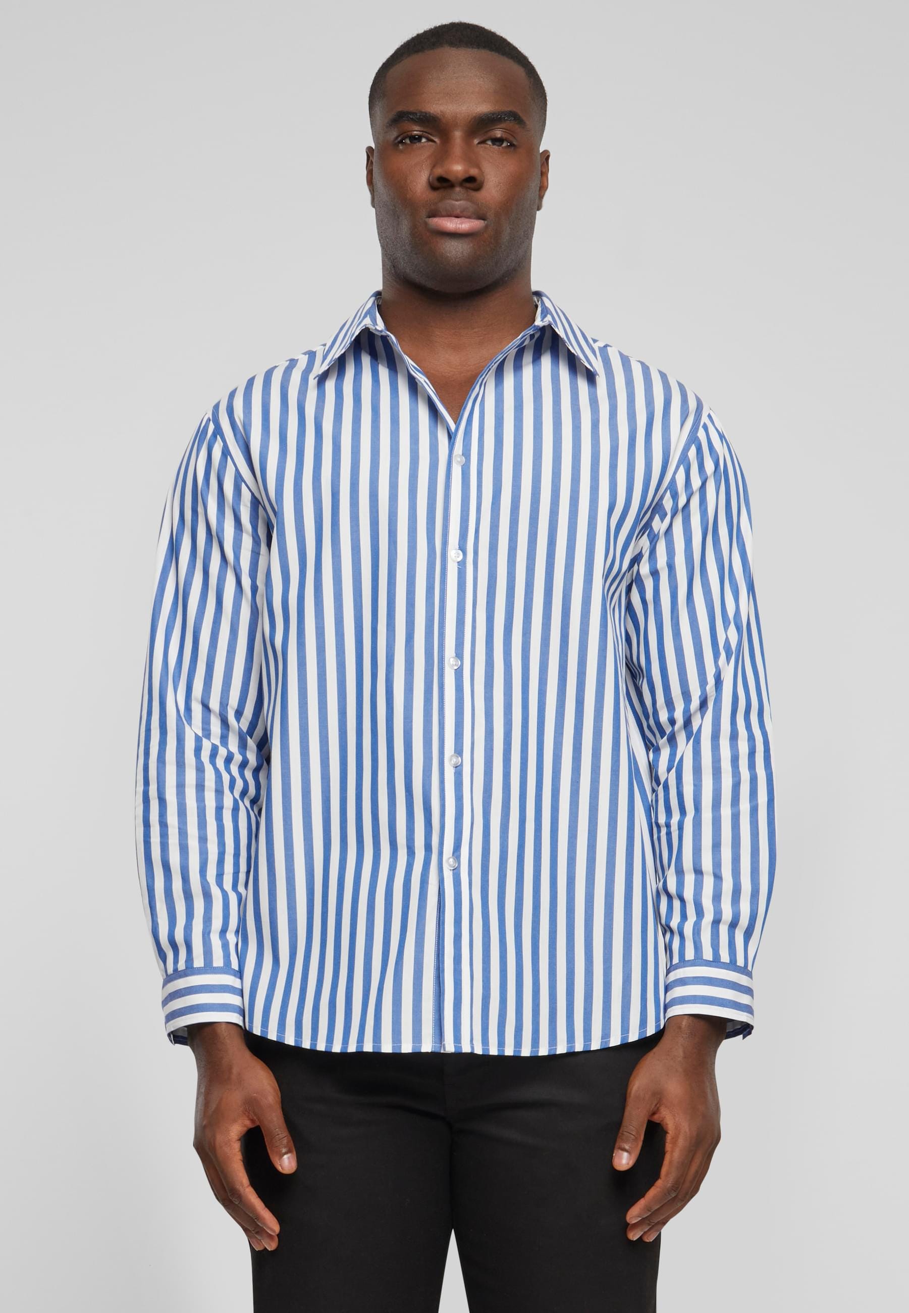URBAN CLASSICS Langarmhemd »Urban Classics Herren Striped Summer Shirt«, (1 tlg.)