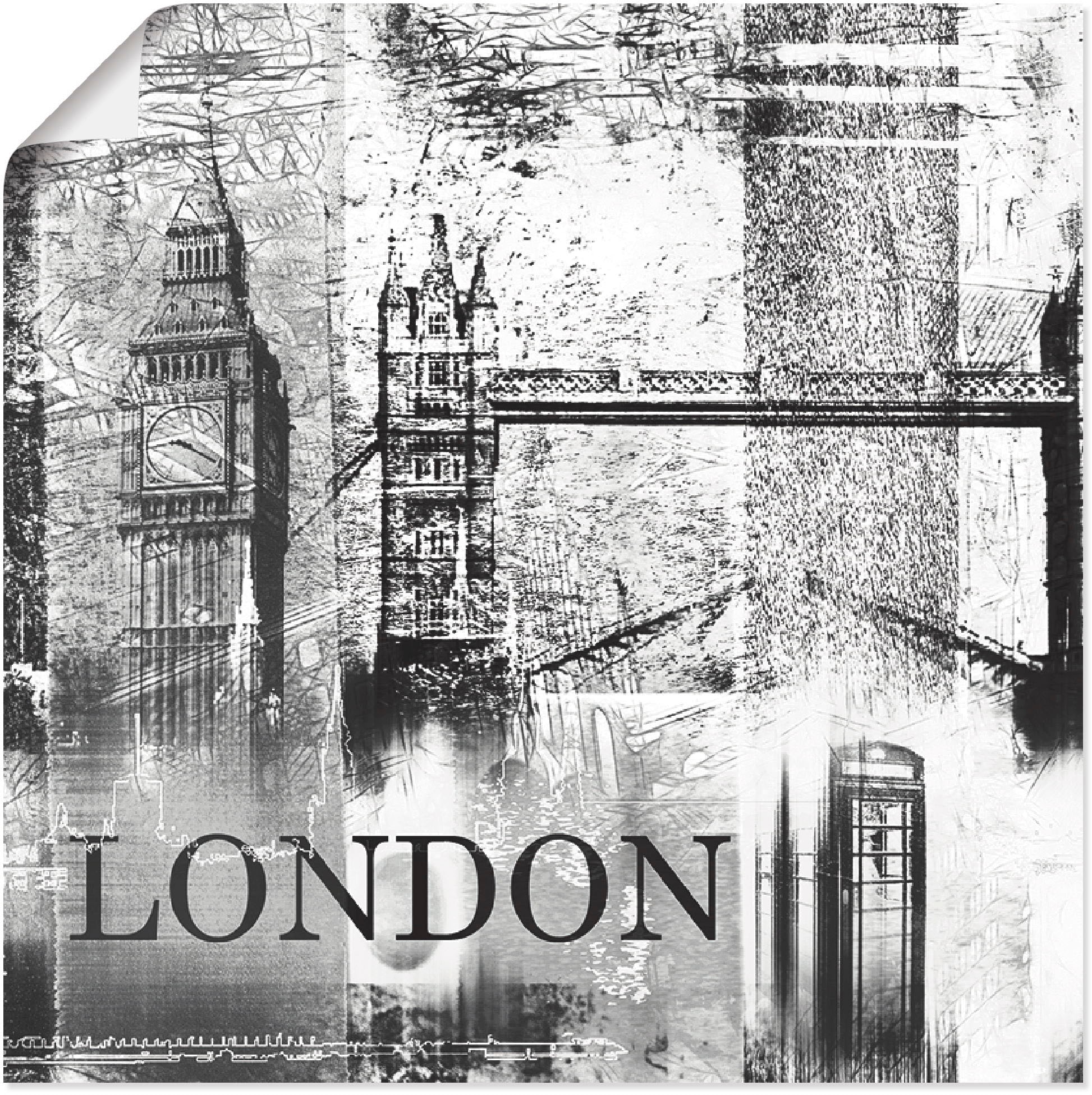 Artland Poster "London Skyline Abstrakte Collage 04", Gebäude, (1 St.), als günstig online kaufen