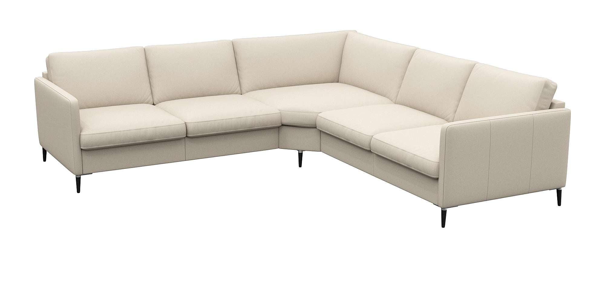 FLEXLUX Ecksofa »Fiore, L-Form, bequem und komfortabel durch hochwertigem Sitzaufbau«, schmale Armlehnen, Kaltschaum, Füße Alu+schwarz