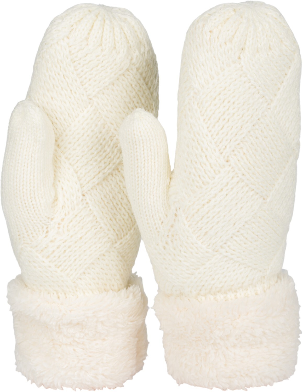 styleBREAKER Fäustlinge "Strickhandschuhe Fäustlinge mit Rauten Muster und Fleece" 1 Stk.