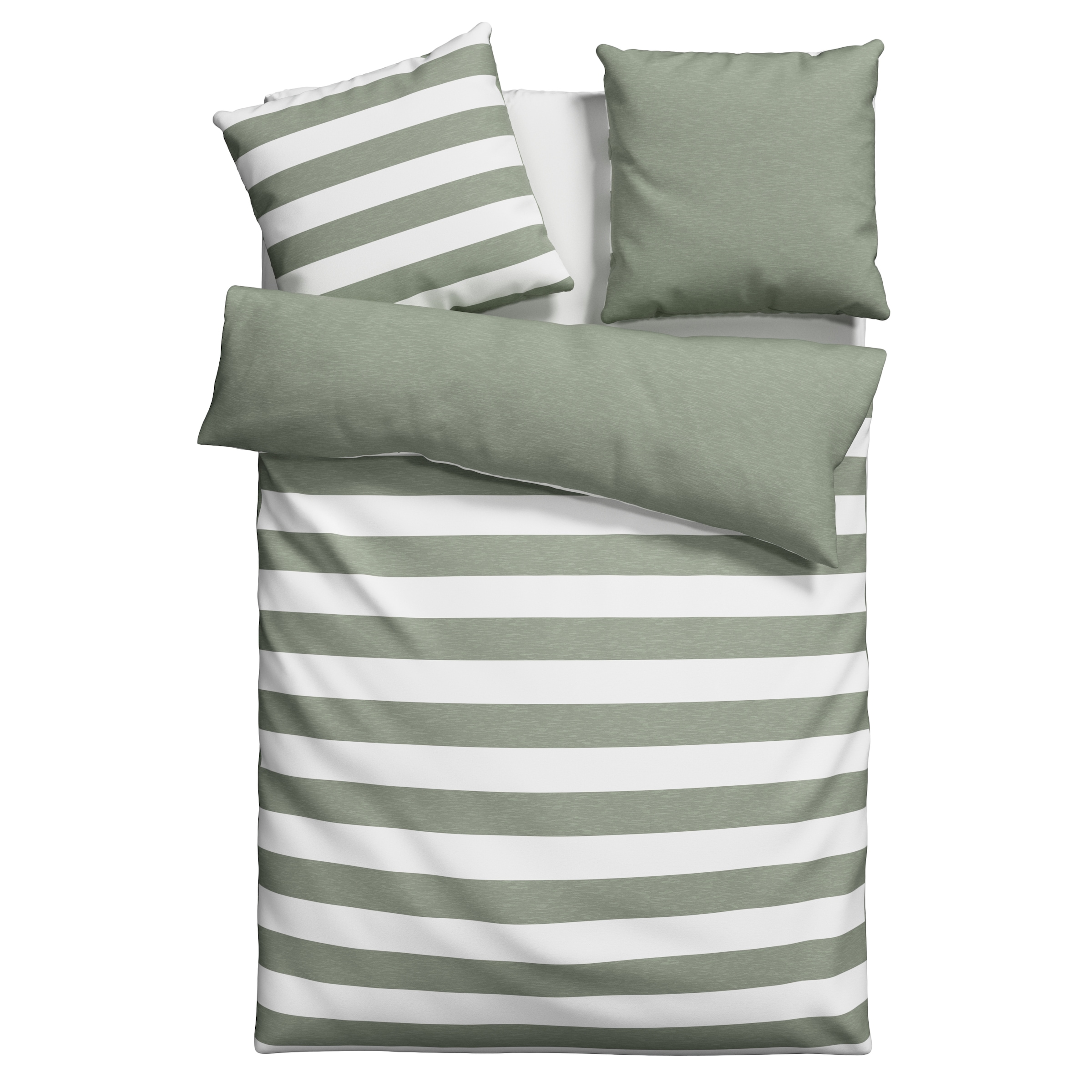 OTTO products Wendebettwäsche »Big Stripe«, 100% Bio-Baumwolle GOTS zertifiziert, Streifen-Design in Melange-Optik