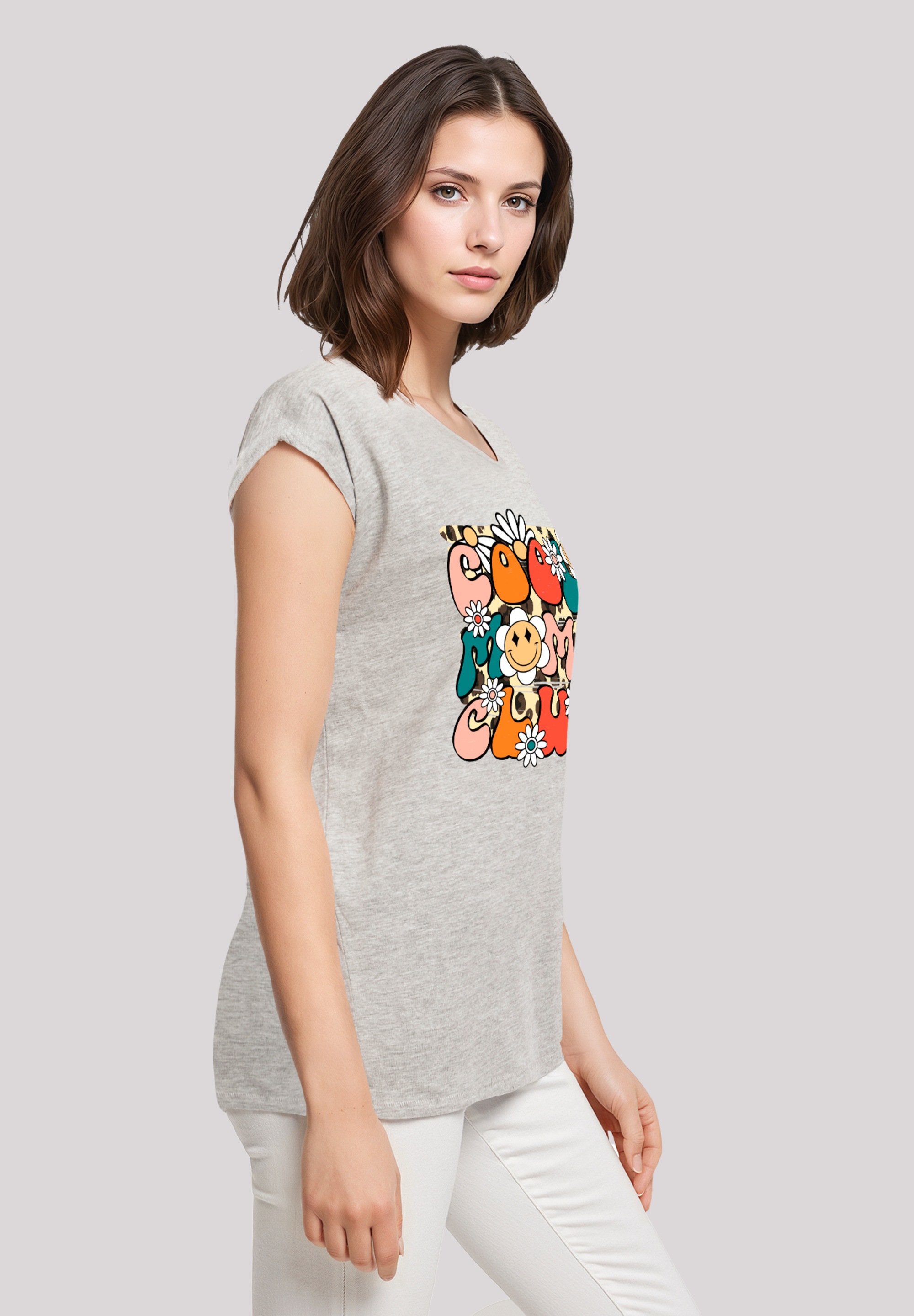 F4NT4STIC T-Shirt »Mothers Day Cool Moms Club Retro Typography Floral Design«, Premium Qualität