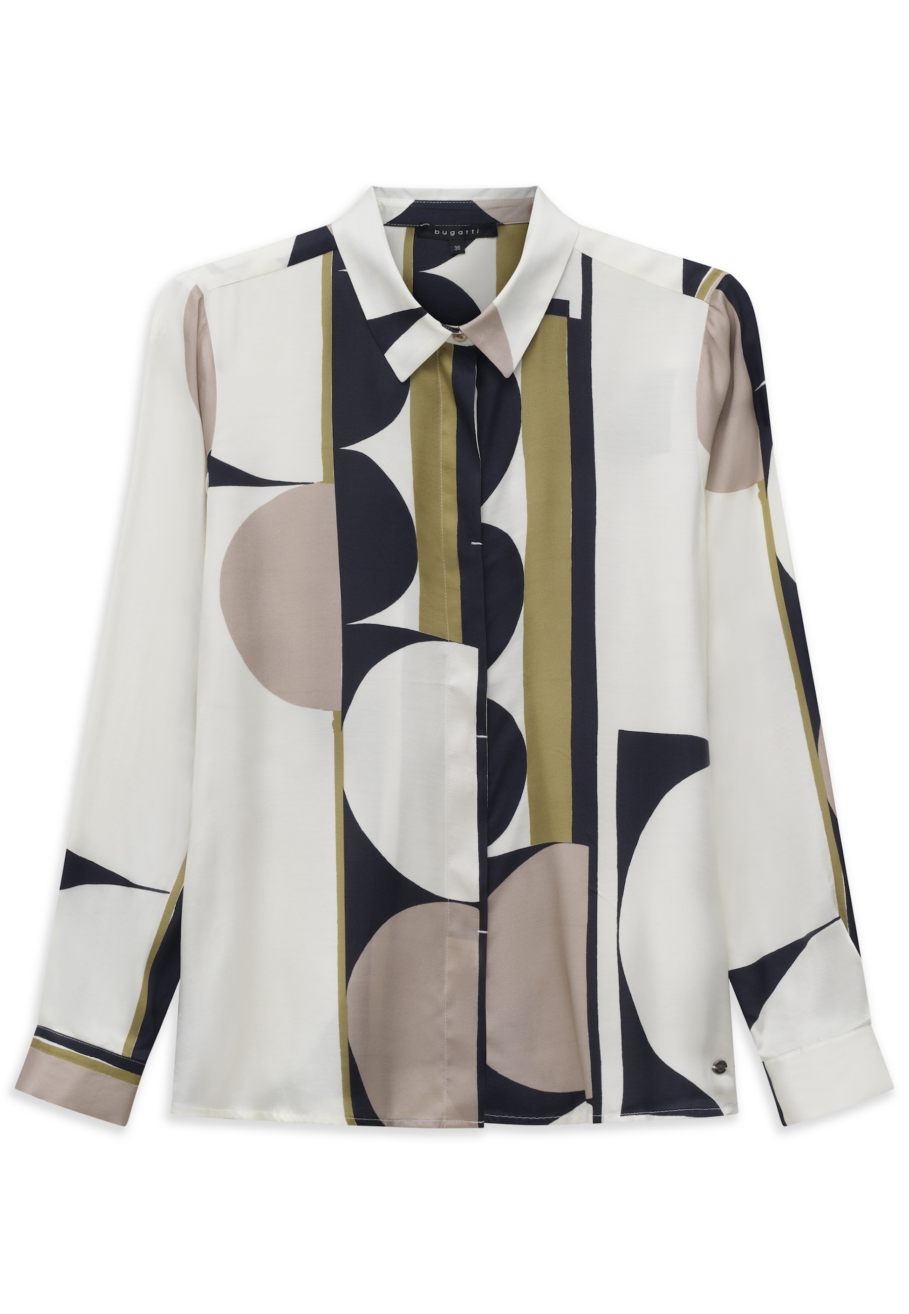bugatti Hemdbluse »Viskose« mit verdeckter Knopfleiste